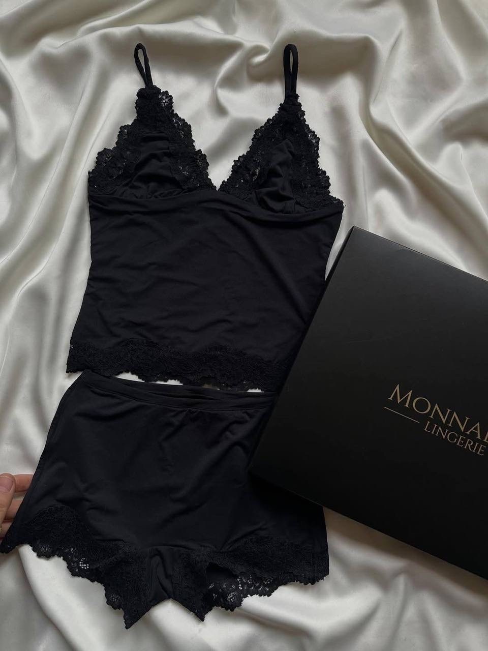 пижама ann summers черный,шелковая пижама,пижама женская,пижама эйч энд эм,пижама с шортами