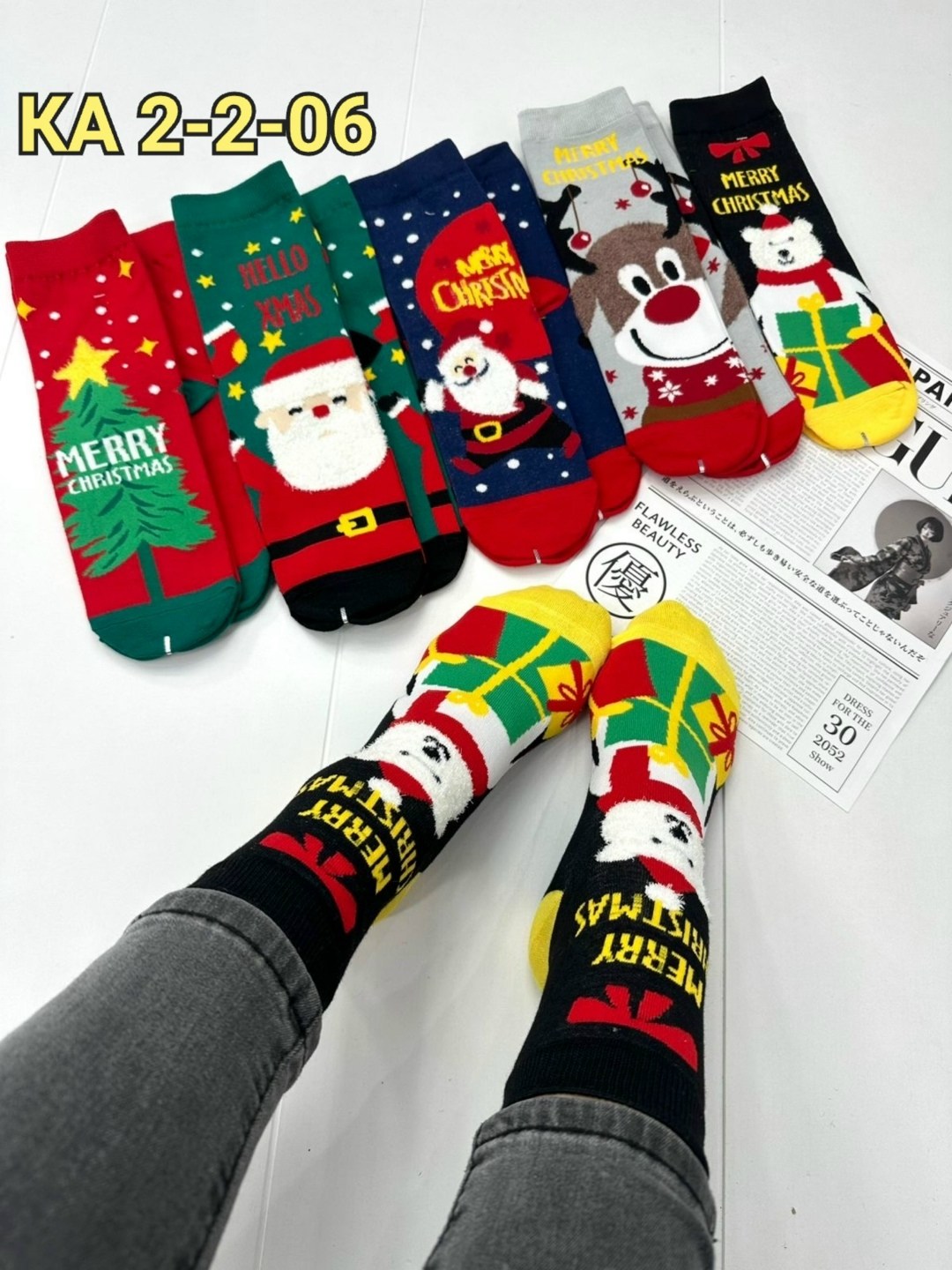 новогодние женские носки,носки женские новогодние с принтом 2 пары,носки новогодние,набор новогодние носки,набор новогодних носков с принтом