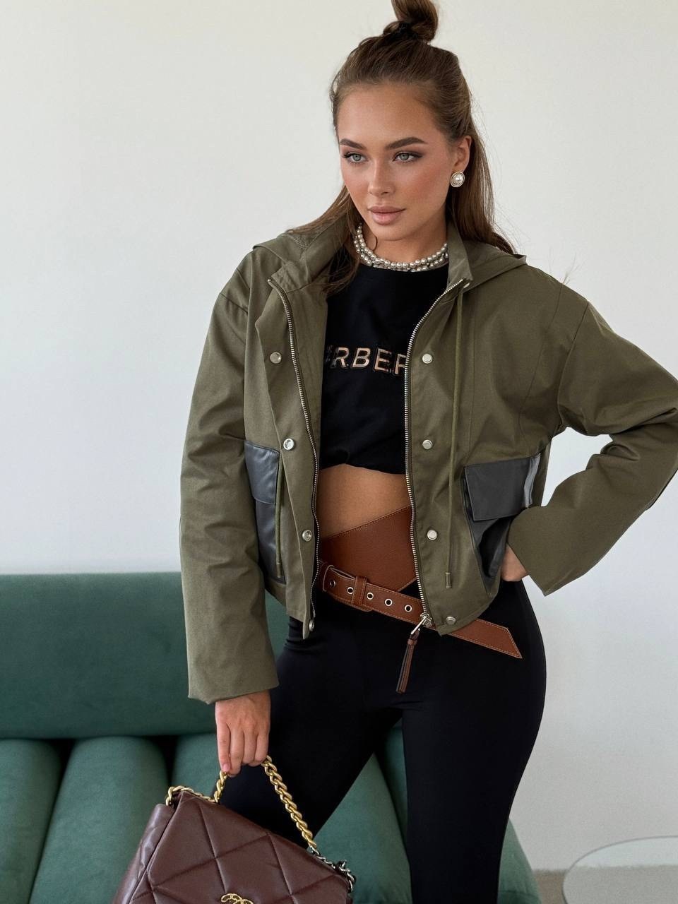 куртка модная,куртка хаки,укороченная куртка,женская куртка,куртка оверсайз