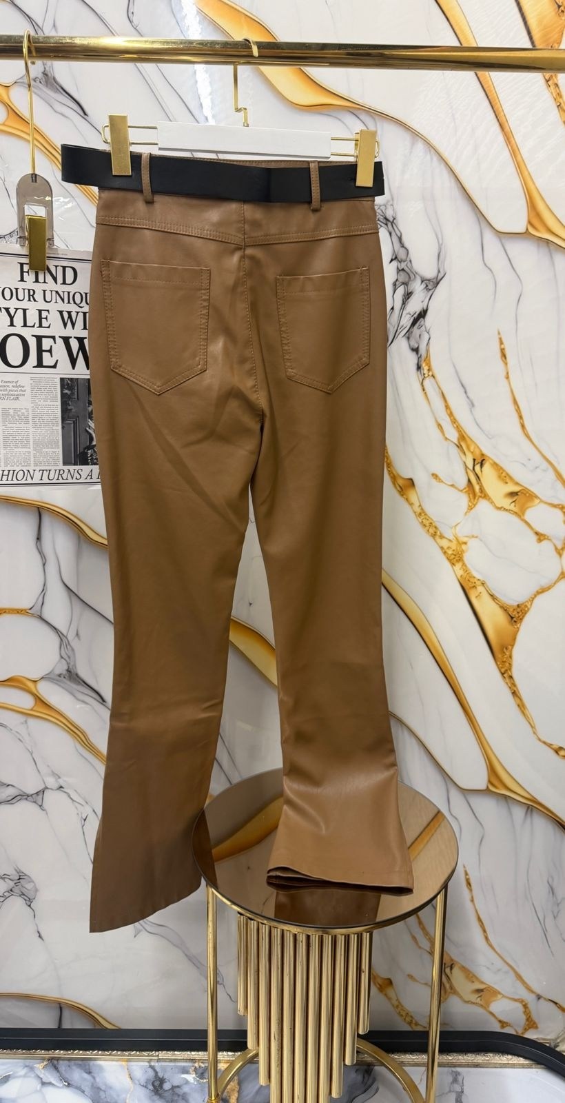 повседневные брюки,коричневые широкие брюки,брюки коричневые,женские брюки,кожаные брюки