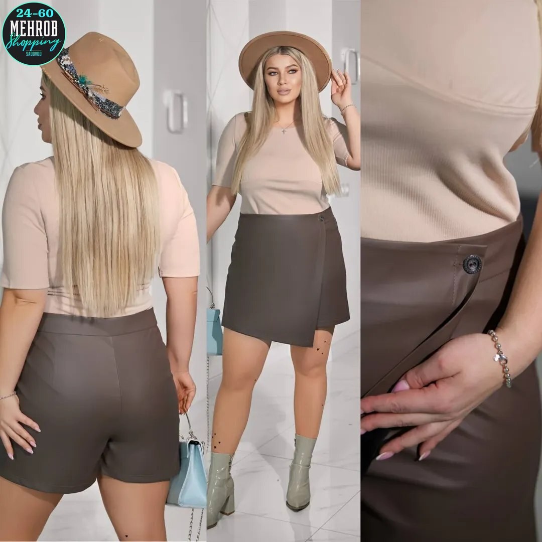 шорты кожаные женские больших размеров,шорты кожаные женские большого размера из экокожи,юбка шорты женские больших размеров кожаные milori,юбка шорты женские для полных,шорты кожаные