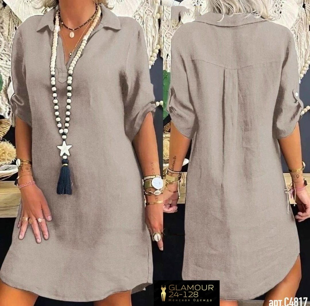 платье рубашка женское свободное,платье-рубашка женское свободное арт. 11437968,платье женская,платье туника,платье лен