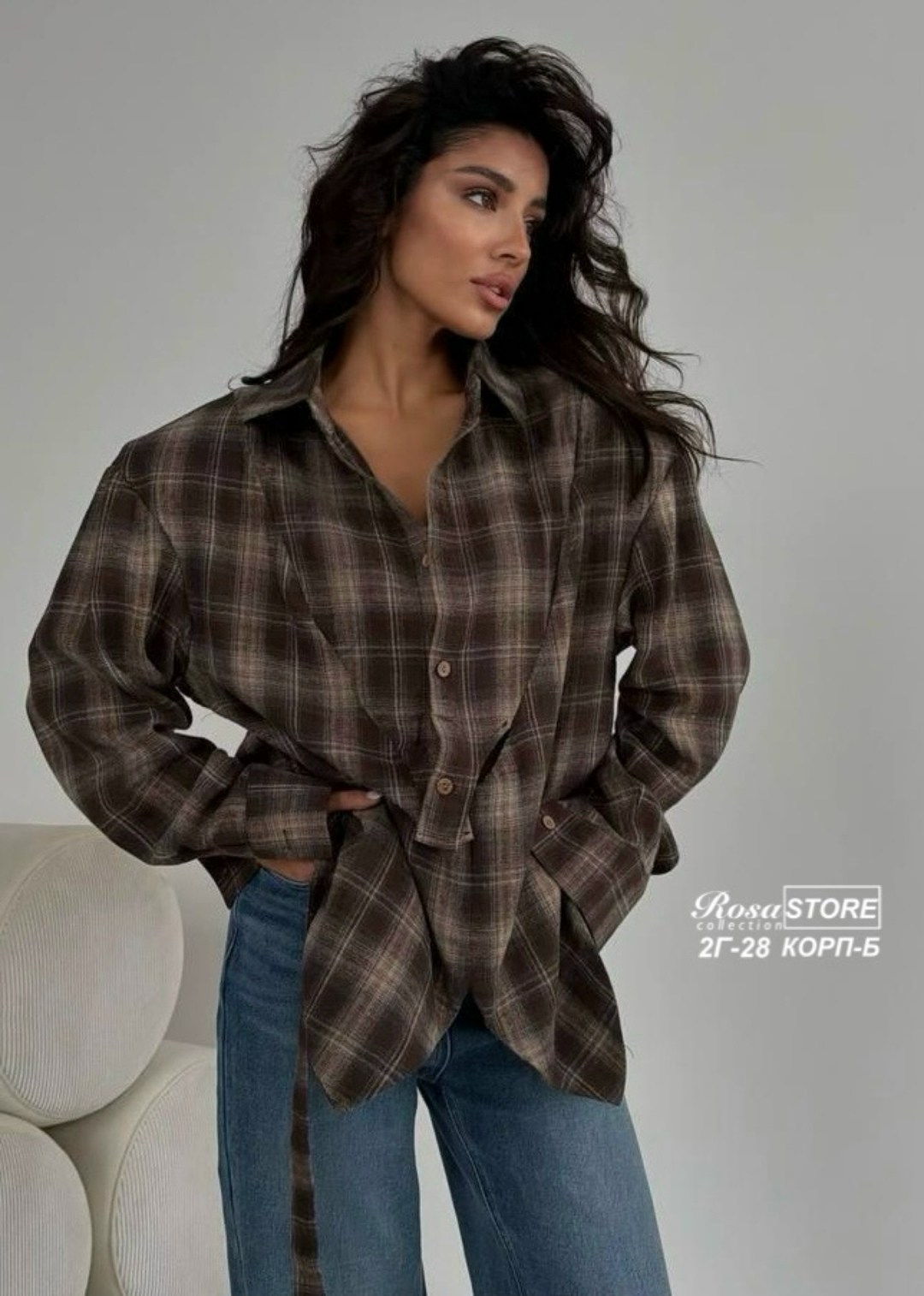 женская рубашка в клетку,женская клетчатая рубашка,клетчатая рубашка,рубашка оверсайз в клетку хлопковая monolog,рубашка в клетки