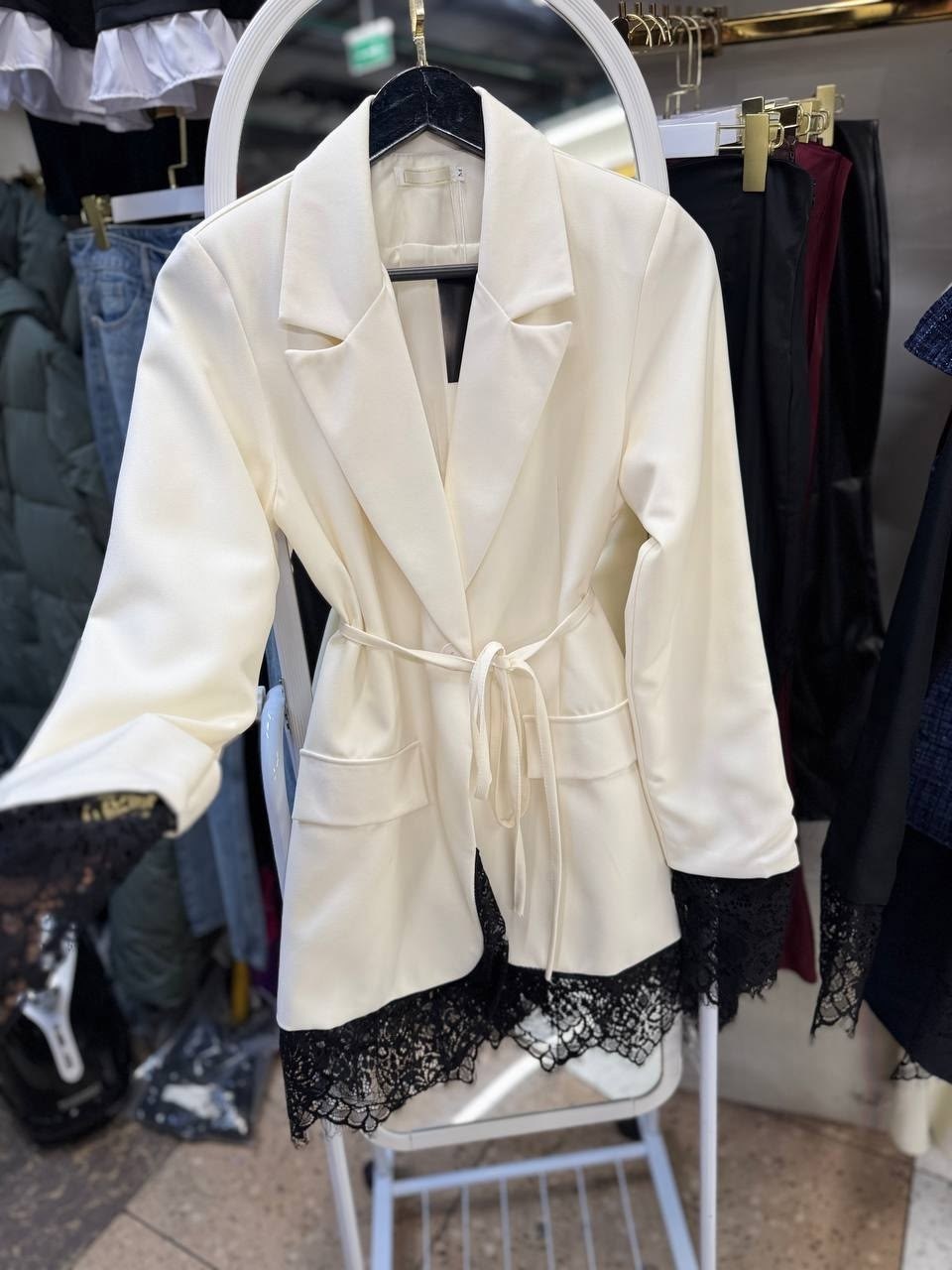 жакет с кружевом,женский кружевной блейзер на одной пуговице,жакет,пиджак с кружевом,приталенные жакеты