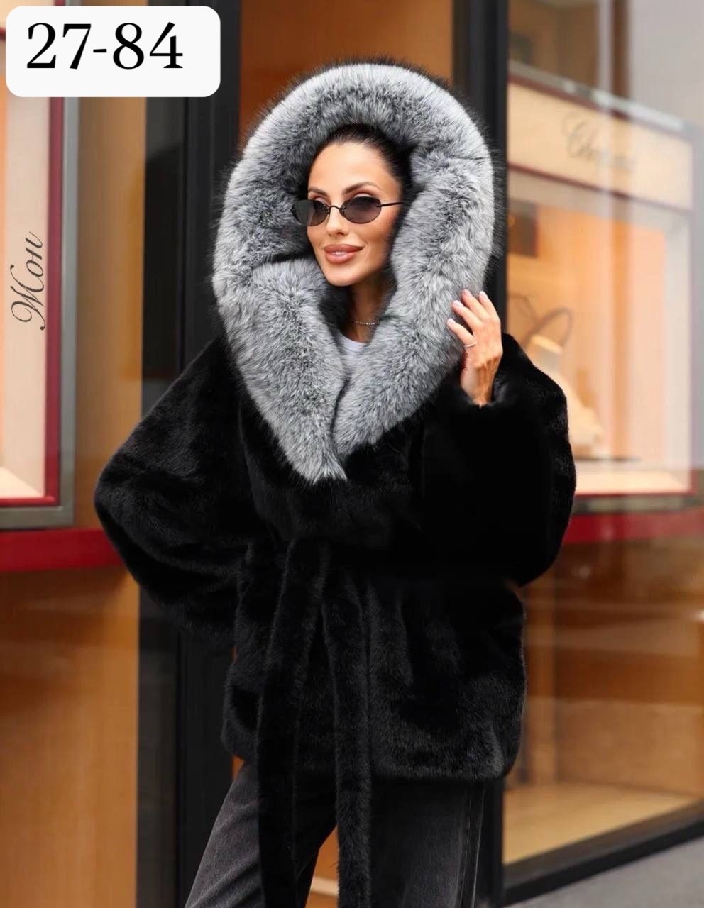 женская шуба,шуба из эко меха под норку,норковая шуба,норковая шуба с чернобуркой,шуба