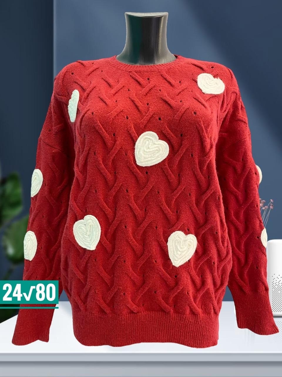 женский свитер вязаный с узором и сердечками,свитер вязаный с принтом удлиненный кофта maruze,свитер в сердечко,свитера женские,свитер для женщин