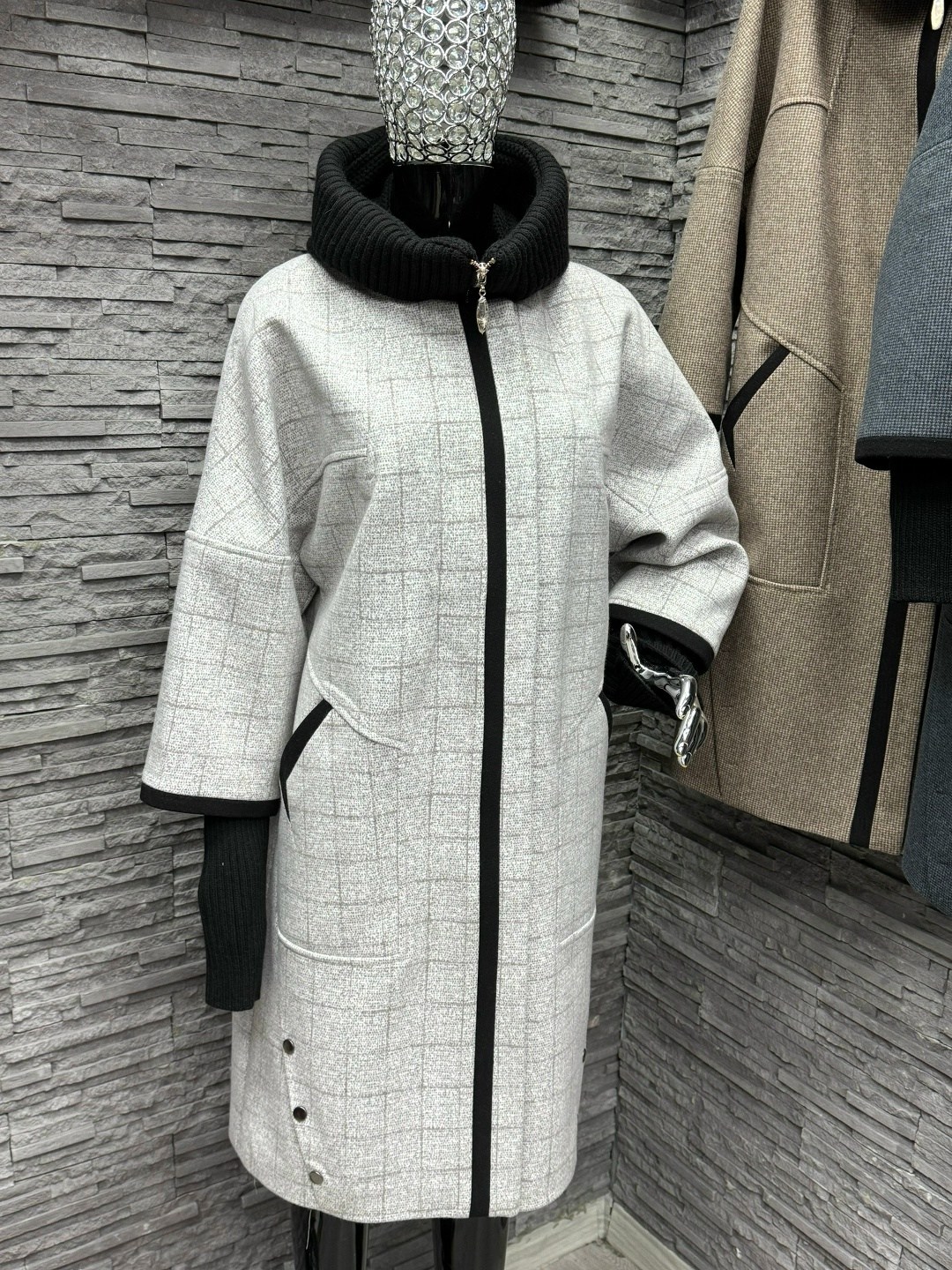 пальто женские демисезонные,пальто демисезонное,полупальто,комбинированное пальто,пальто женское демисезонное el podio