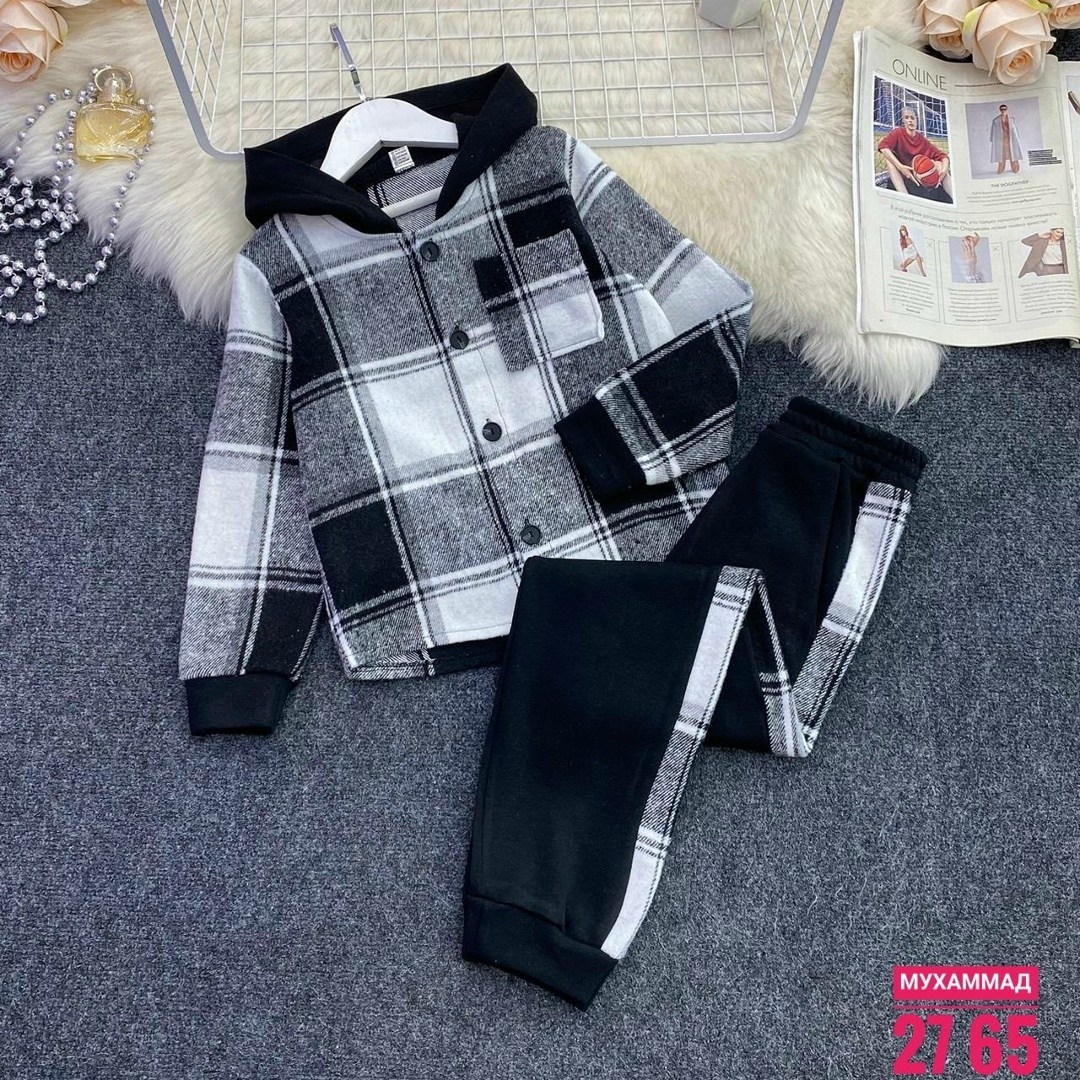 костюм двойка флис,костюм двойка детский в клетку,детский теплый костюм,костюм спортивный двойка для мальчика,костюм теплый для мальчика