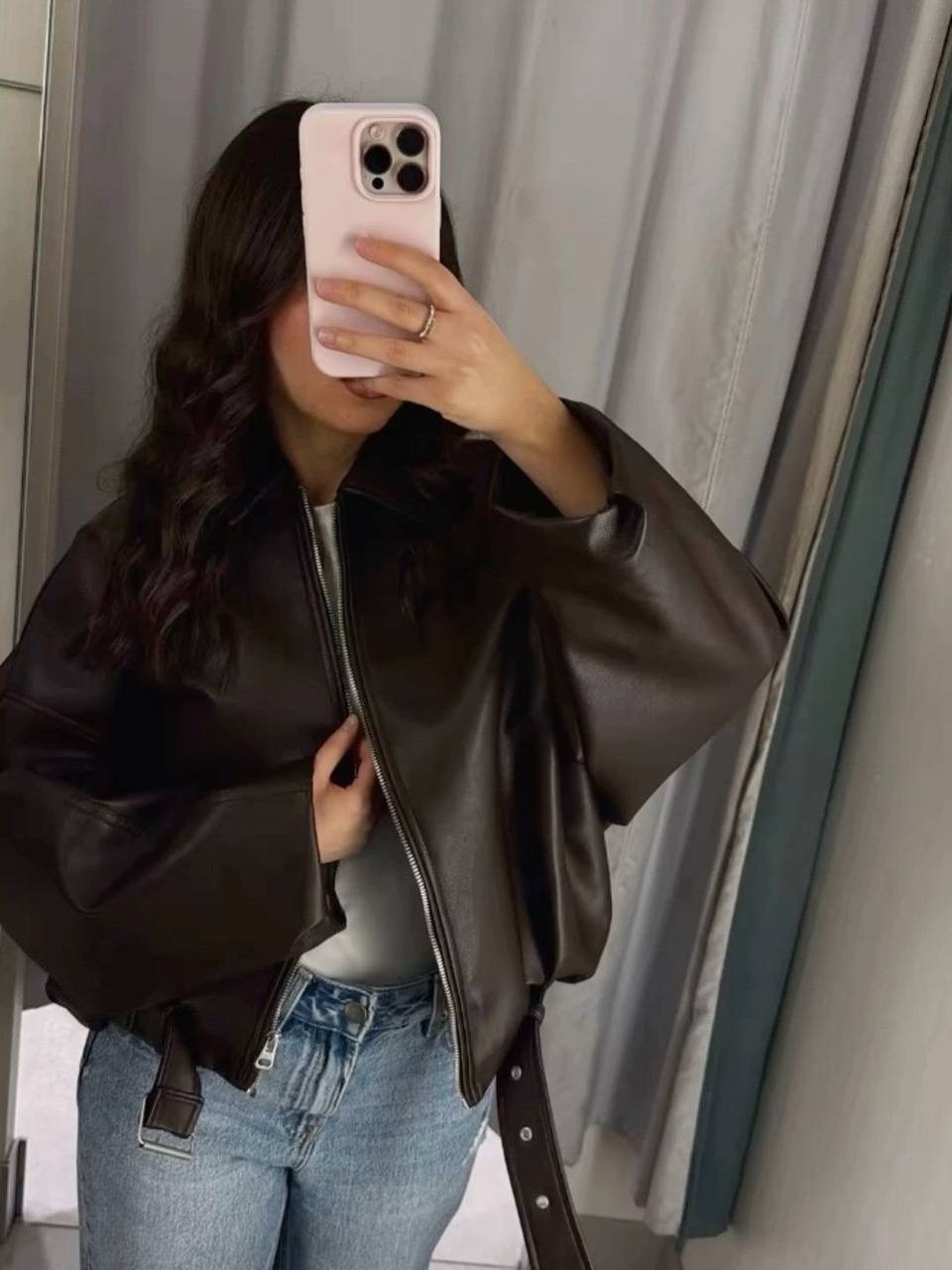 куртка женская кожаная,женская куртка из искусственной кожи,куртка кожаная,colorfaith jk3977 кожаная куртка,кожаная куртка оверсайз