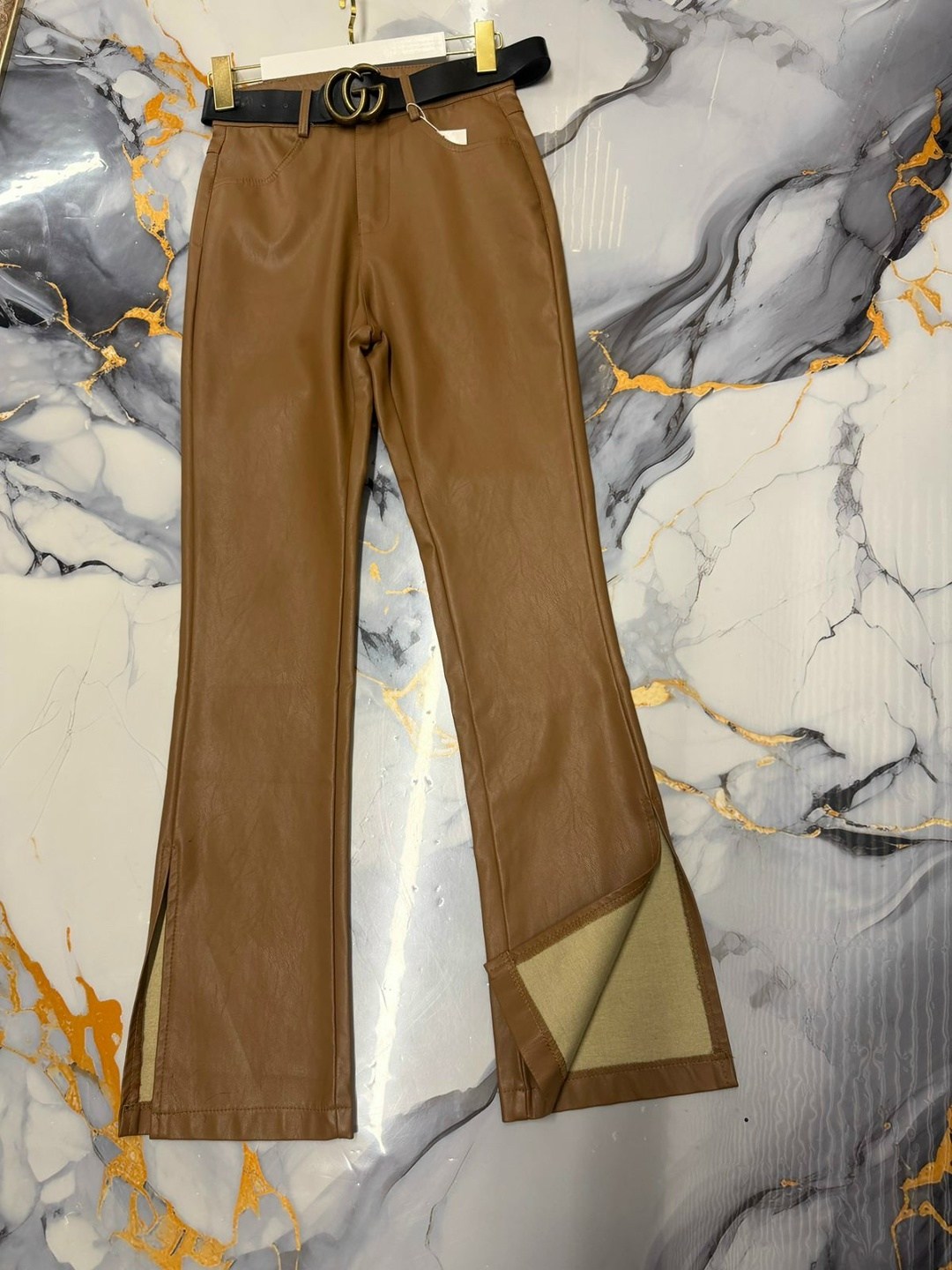 повседневные брюки,коричневые широкие брюки,брюки коричневые,женские брюки,кожаные брюки