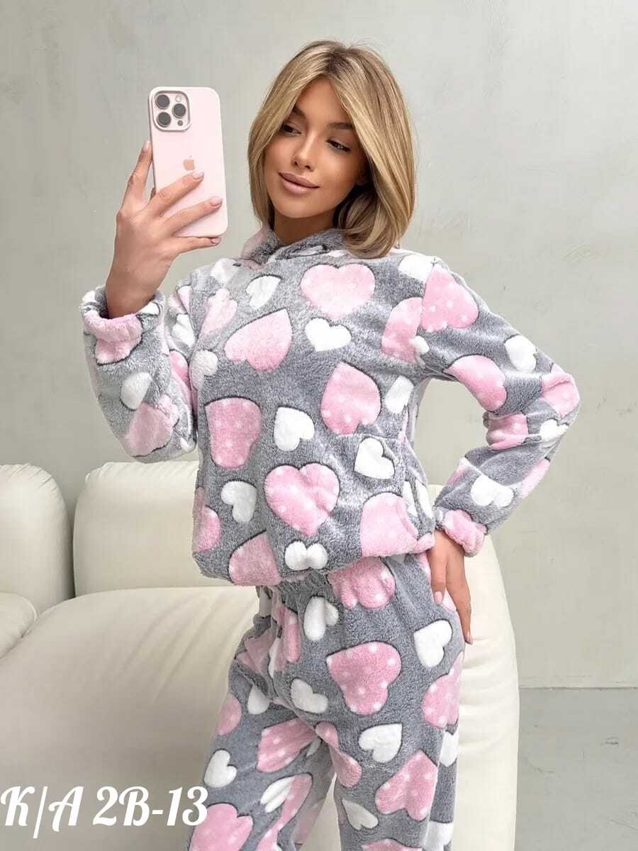 пижама со штанами теплая домашняя с капюшоном сити текс,домашняя зимняя пижама утепленная женская,пижама женская теплая,пижама женская,пижама теплая