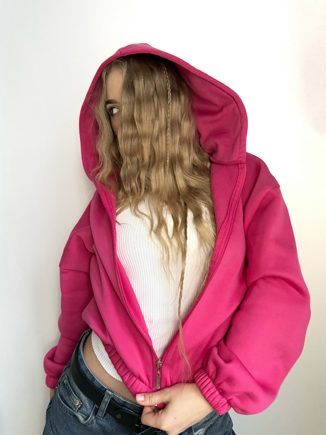 зип худи укороченная кофта на молнии с начесом amor fati,свитшот женская,оверсайз толстовка,худи укороченная кофта на молнии с начесом gh fashion цвет серый меланж,женское толстовка