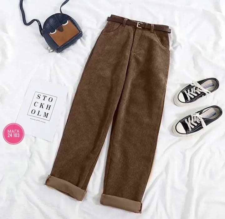 женские вельветовые брюки с высокой талией,вельветовые брюки с широкими штанинами,вельветовые брюки,брюки женские вельветовые,женские вельветовые брюки zoki с высокой талией