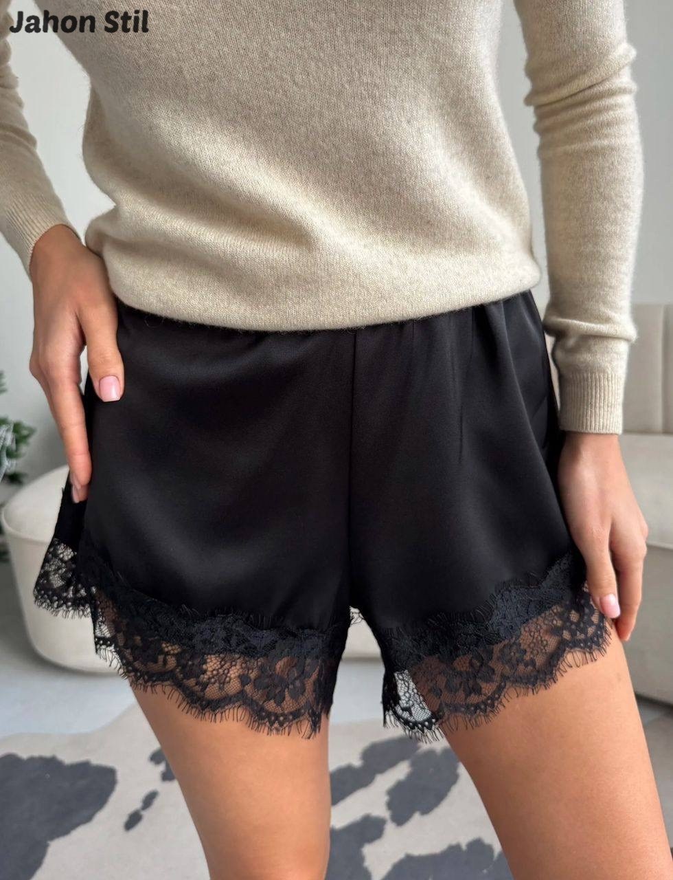 шелковые шорты,шорты с кружевом,кружевные шорты,женские шорты,шорты кружевные женские