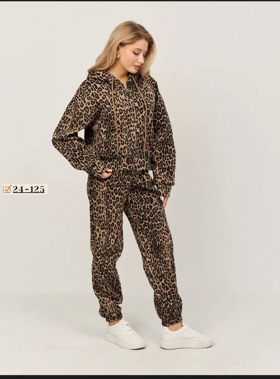 леопардовый костюм двойка,костюм на флисе,костюм с брюками,костюм женский флис,женские костюмы