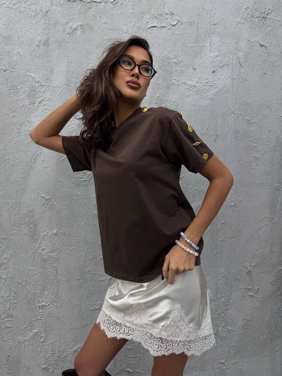 женская футболка,футболки для женщин,летние футболки,белая футболка,футболка с пуговицами