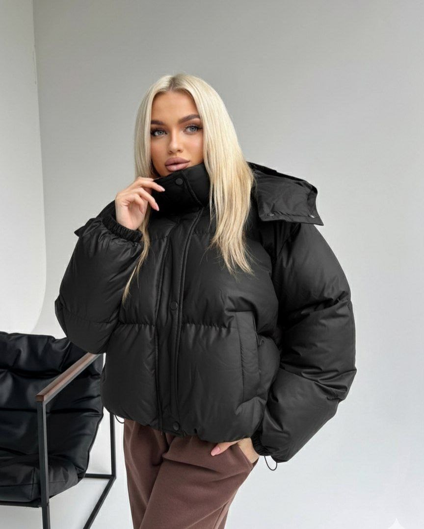трендовый спортивный костюм тройка с курткой осень-зима leila lo,куртка женская,куртка пуховик зима до -30, дутый, объемный, черный с капюшоном,куртка оверсайз,трендовый спортивный костюм тройка с кур