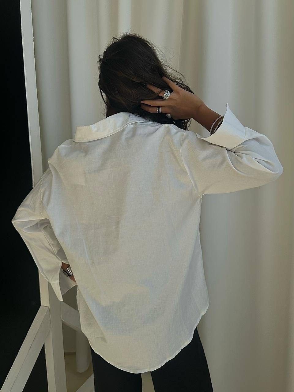 рубашка женская vista mare g119202626 белая 44 ru,женская белая рубашка,белая рубашка оверсайз,женская рубашка,белая длинная рубашка oversize