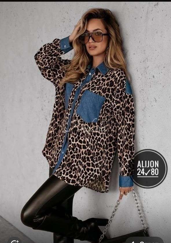 женские джинсовые рубашки,джинсовая рубашка,женская рубашка,блузка джинсовая,джинсовая леопардовая рубашка