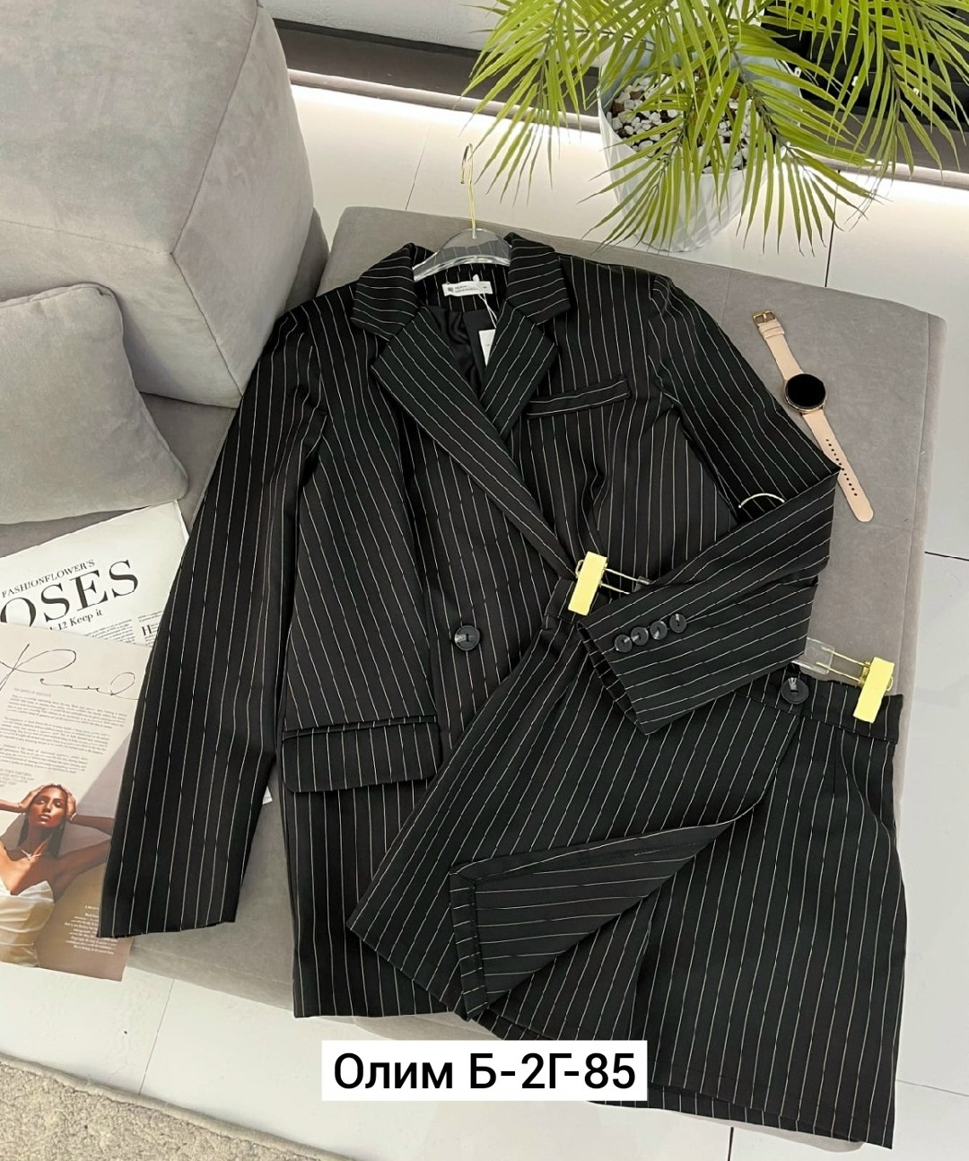 классический брючный костюм из костюмной ткани в полоску jurimex 3150,женский пиджак в полоску,брючный костюм,пиджак в полоску,брючный костюм в полоску