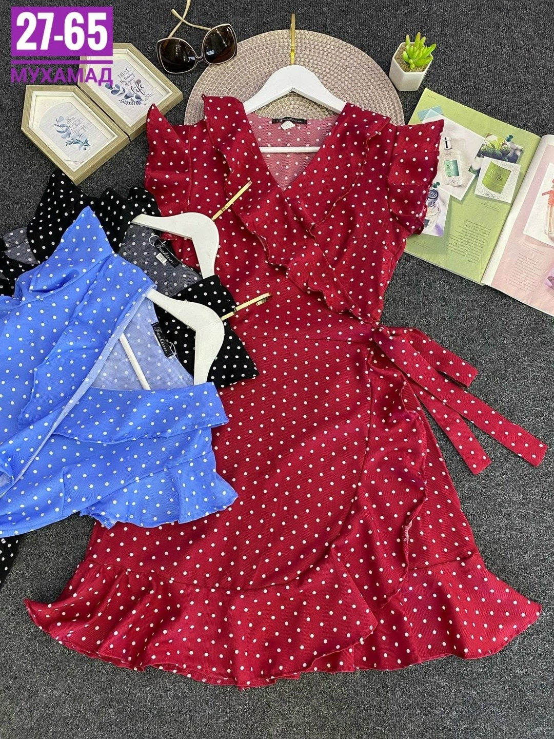 платье женский летний,женское платье в горошек,платье женская,платье летнее женское в горошек на запах,женское платье мини