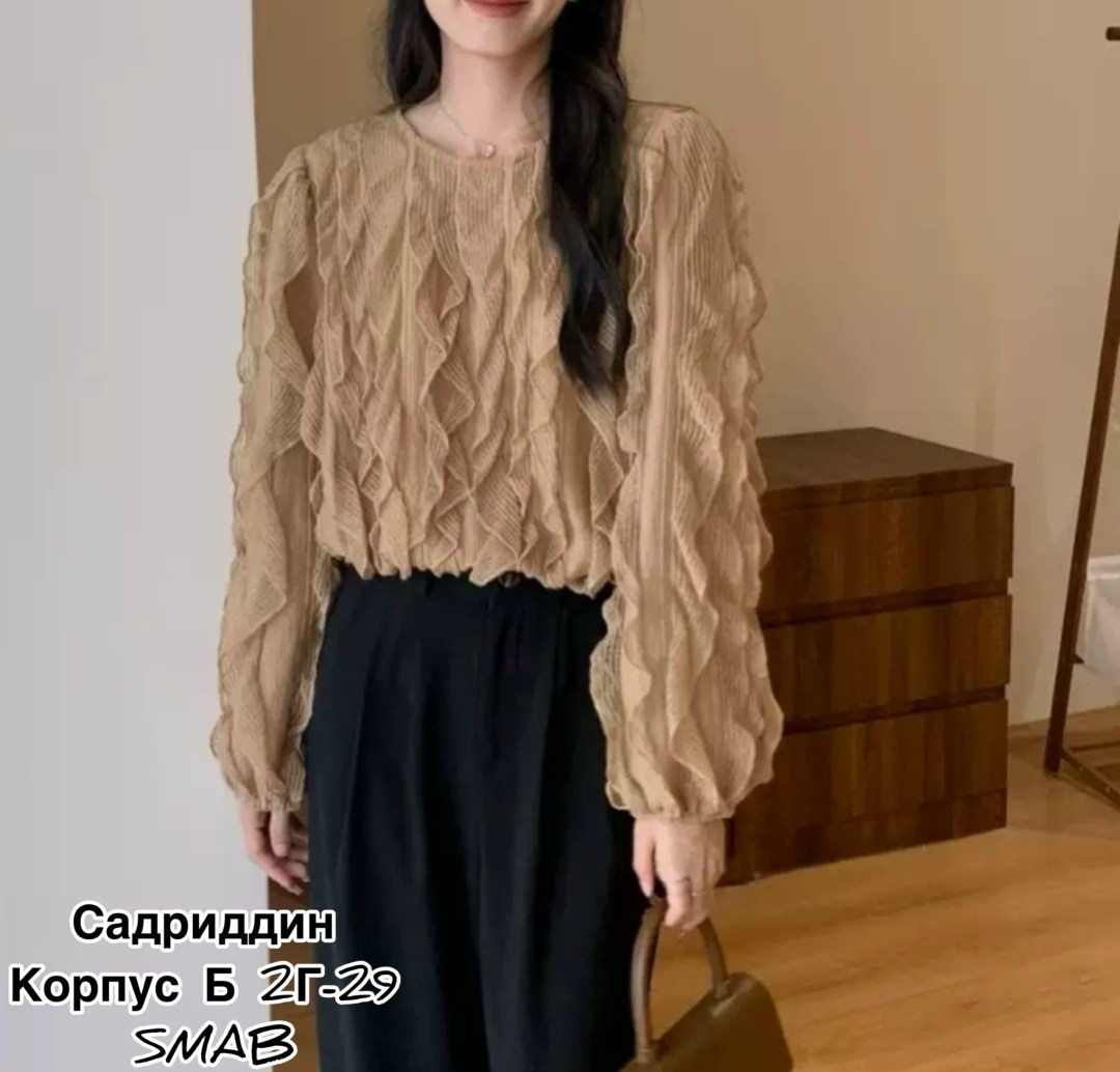 блузка с оборками,женская блуза,женская шифоновая блузка,женская блузка,свободная блузка
