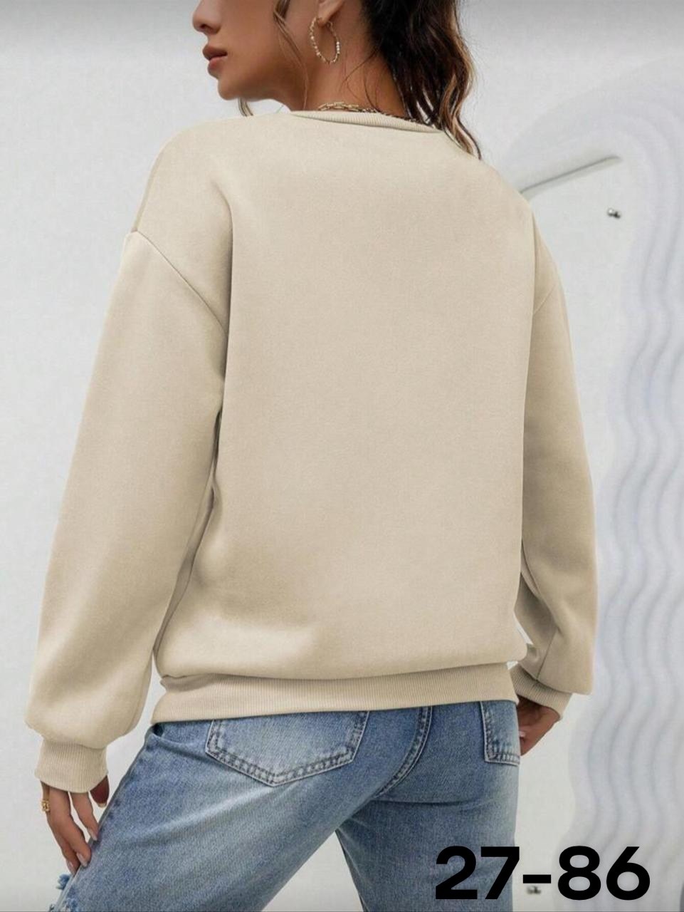 женский свитшот с круглым вырезом,свитшот оверсайз,женский свитшот,женский однотонный свитшот с круглым вырезом черный trendseninle,женская кофта