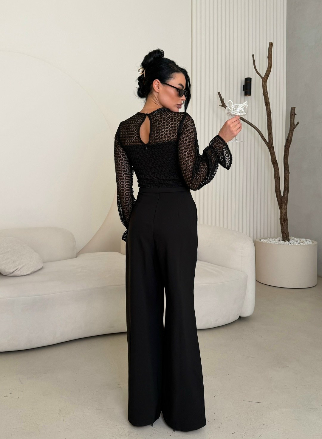 блузка "сидни" (черный),женская блуза,брюки классические,брюки широкие,блузки