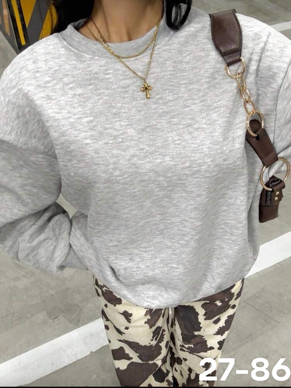 женский свитшот с круглым вырезом,свитшот оверсайз,женский свитшот,женский однотонный свитшот с круглым вырезом черный trendseninle,женская кофта