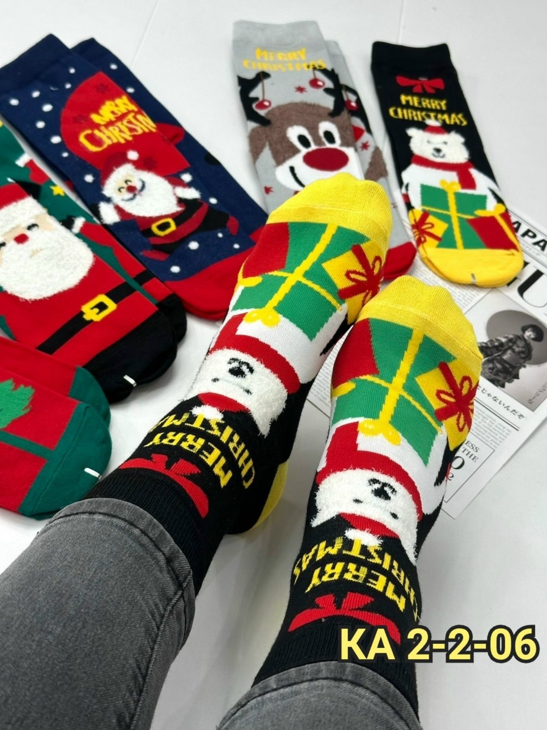 новогодние женские носки,носки женские новогодние с принтом 2 пары,носки новогодние,набор новогодние носки,набор новогодних носков с принтом