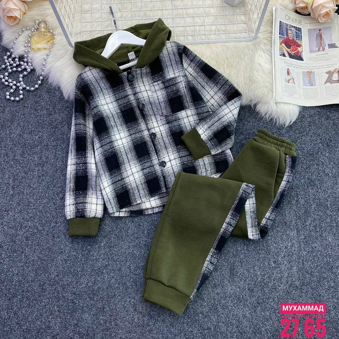 костюм двойка флис,костюм двойка детский в клетку,детский теплый костюм,костюм спортивный двойка для мальчика,костюм теплый для мальчика