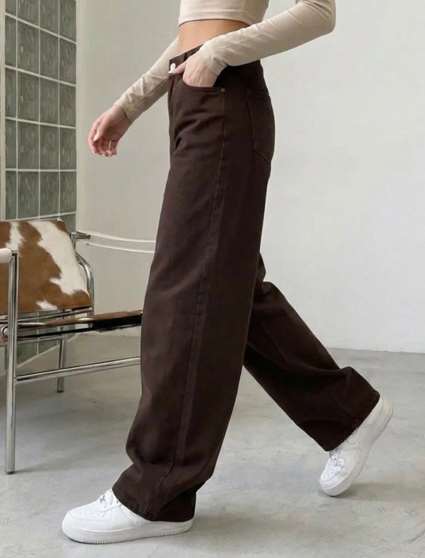 джинсы женский look of young коричневый палаццо,коричневые джинсы,коричневые джинсы женские широкие,женские коричневые джинсы,коричневые широкие джинсы