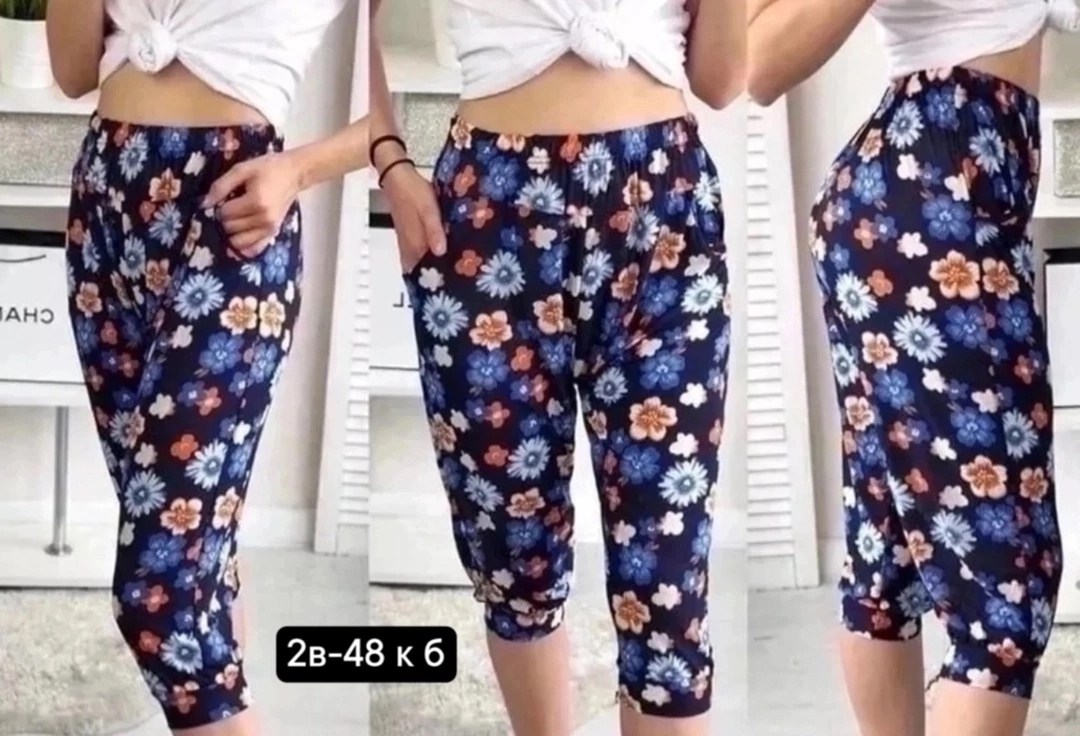 бриджи женские,бриджи в цветочек,бриджи домашние,бриджи капри,капри женские