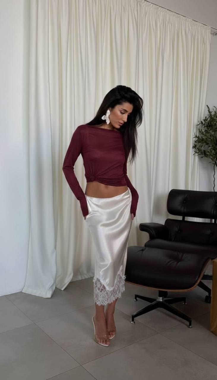 атласная коричневая юбка,атласная юбка,кружевная юбка,коричневая шелковая юбка,юбка женская