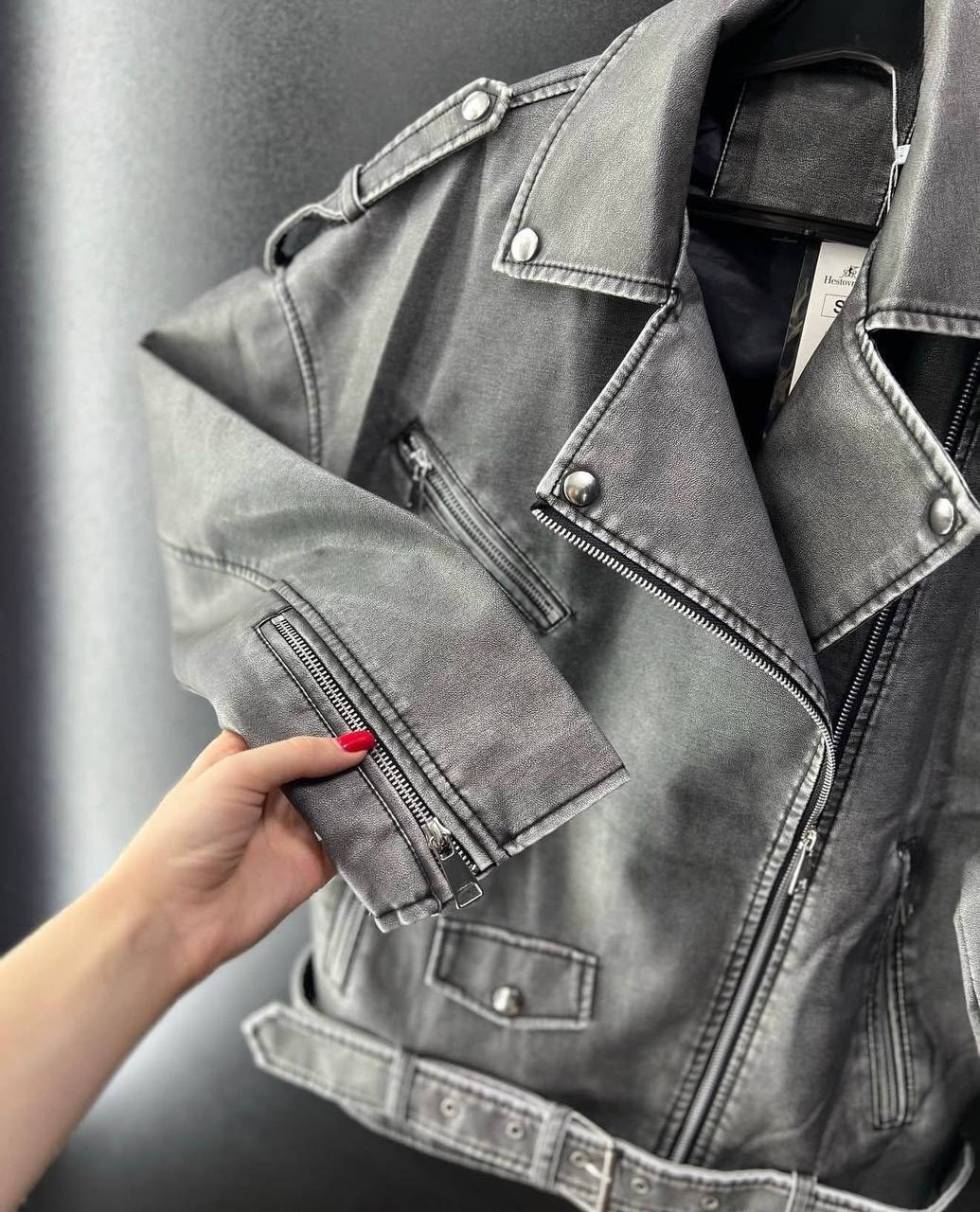 куртка косуха,куртка косуха женская из экокожи,косуха серая винтажная куртка кожаная оверсайз aftfbasic,кожаная куртка косуха,серая косуха