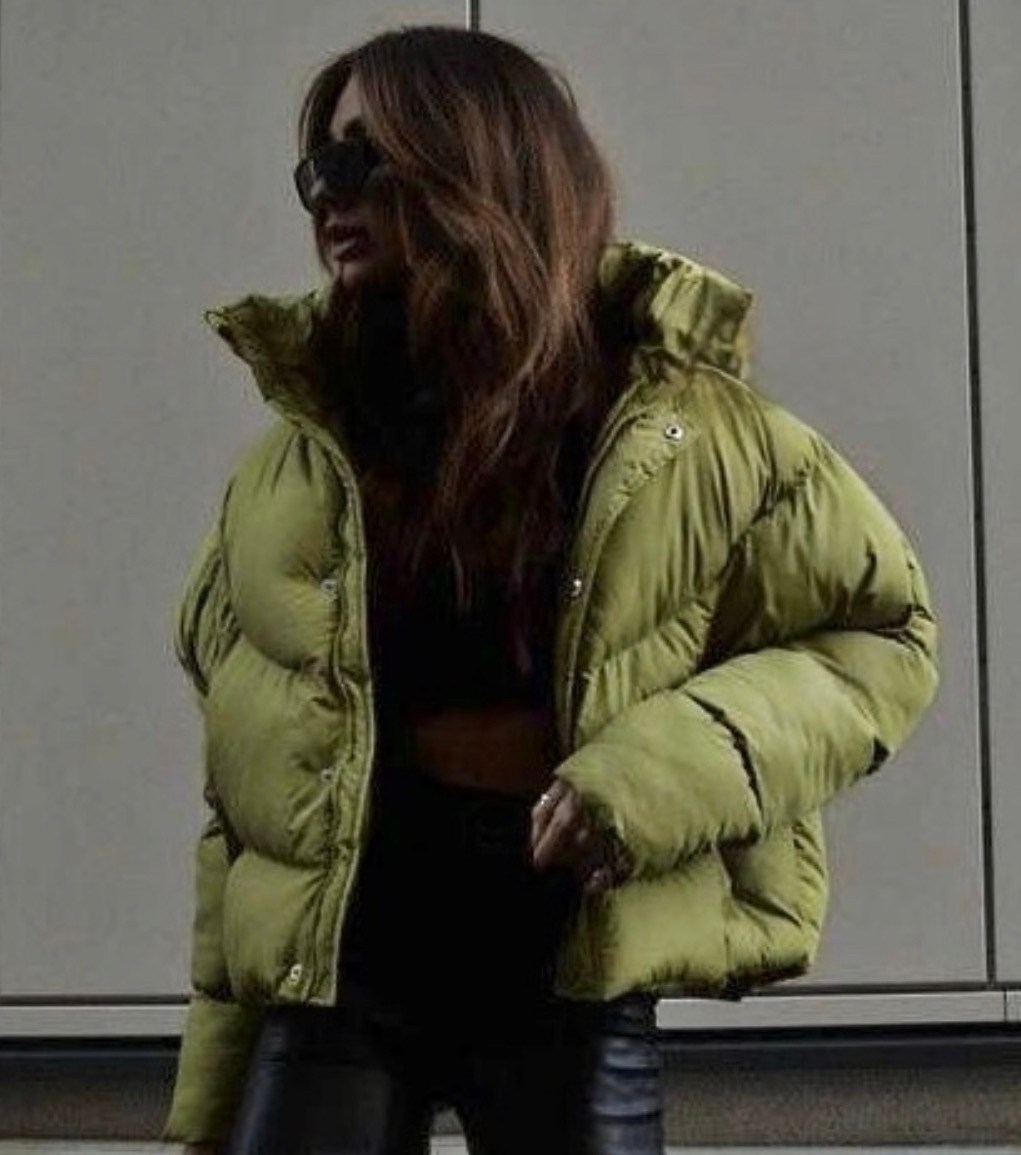 пуховик женский короткий,пуховик,куртка женская,женский пуховик,женская однотонная свободная куртка-пуховик