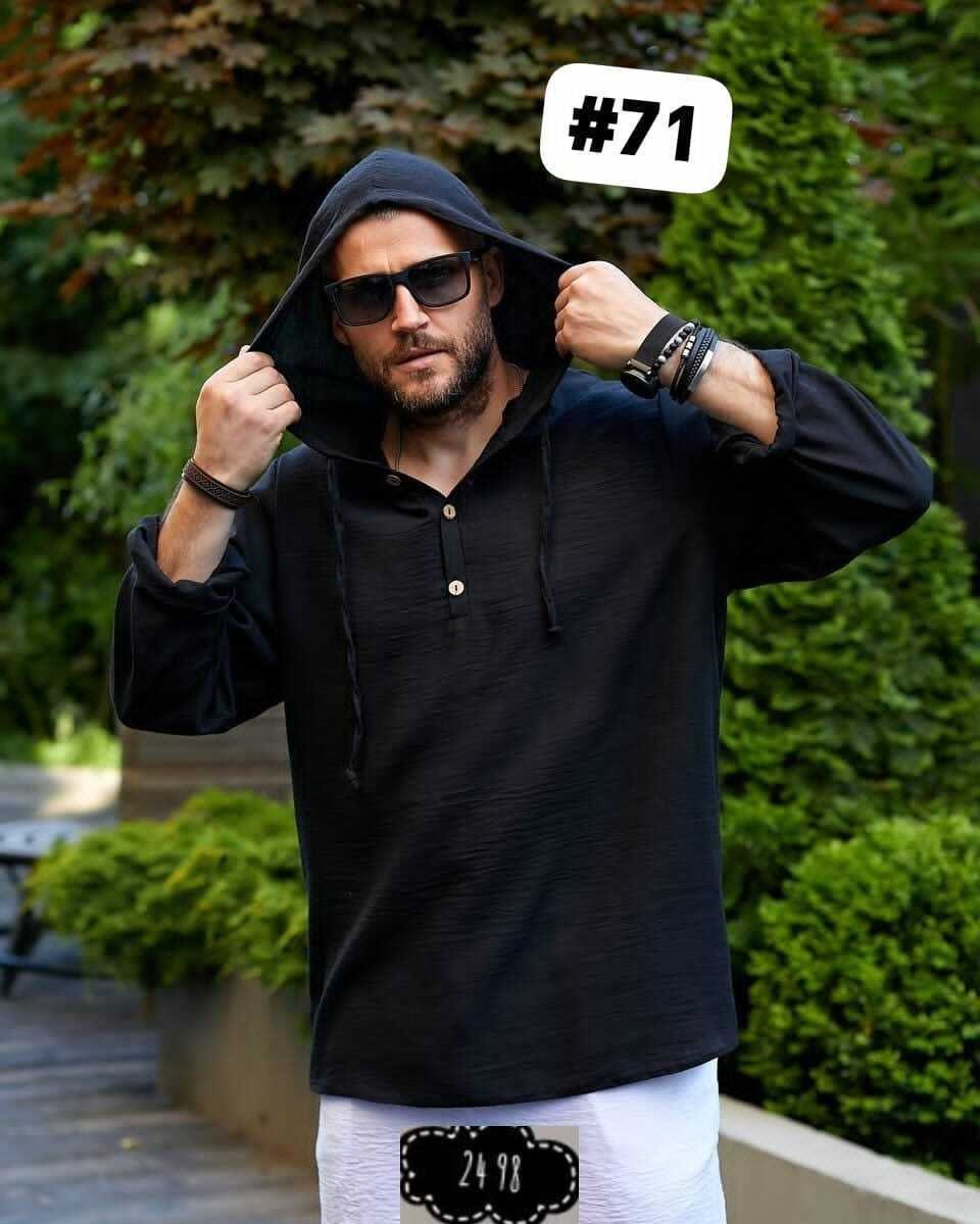 рубашка с капюшоном,рубашка мужская с капюшоном,мужская рубашка,мужская льняная рубашка,туника мужская