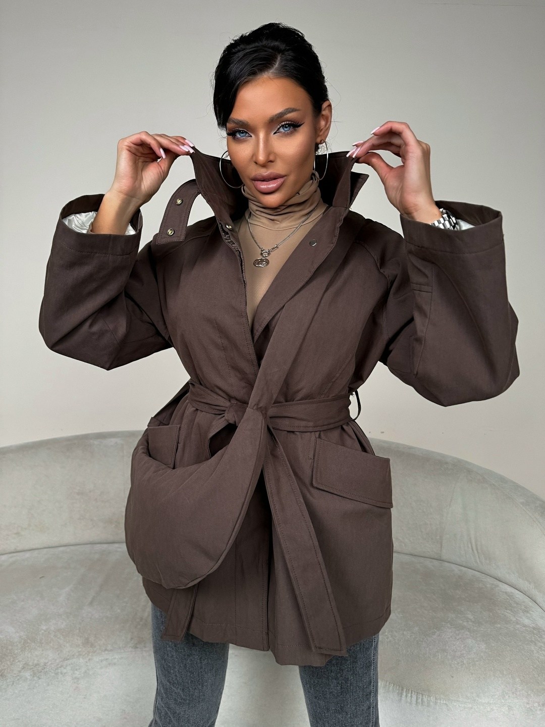 куртка с поясом,куртка,женская куртка,куртка женская демисезон,женская куртка с поясом