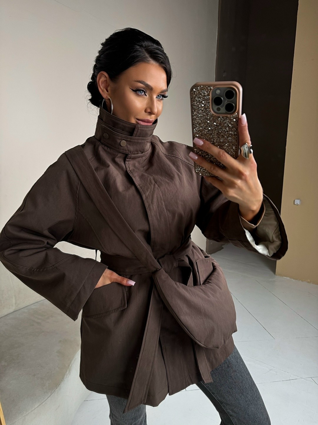 куртка с поясом,куртка,женская куртка,куртка женская демисезон,женская куртка с поясом