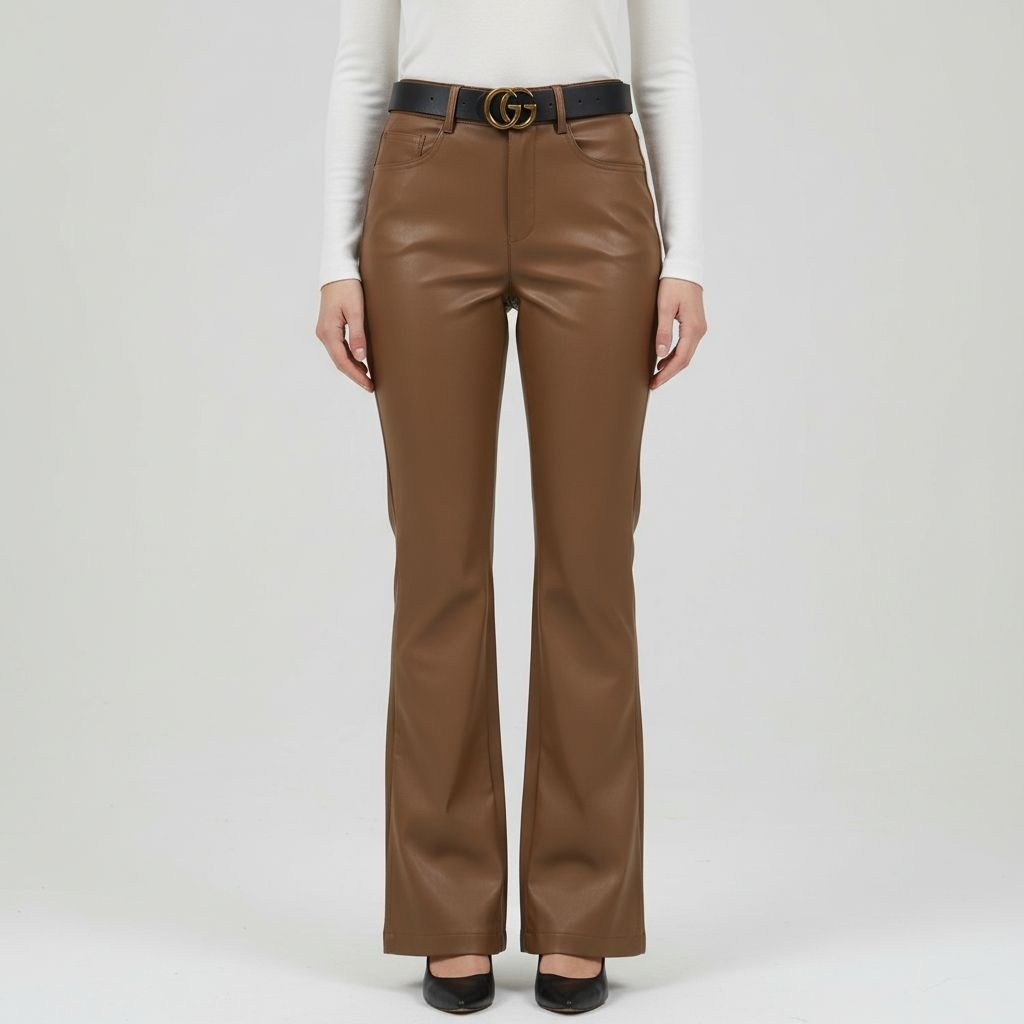 повседневные брюки,коричневые широкие брюки,брюки коричневые,женские брюки,кожаные брюки