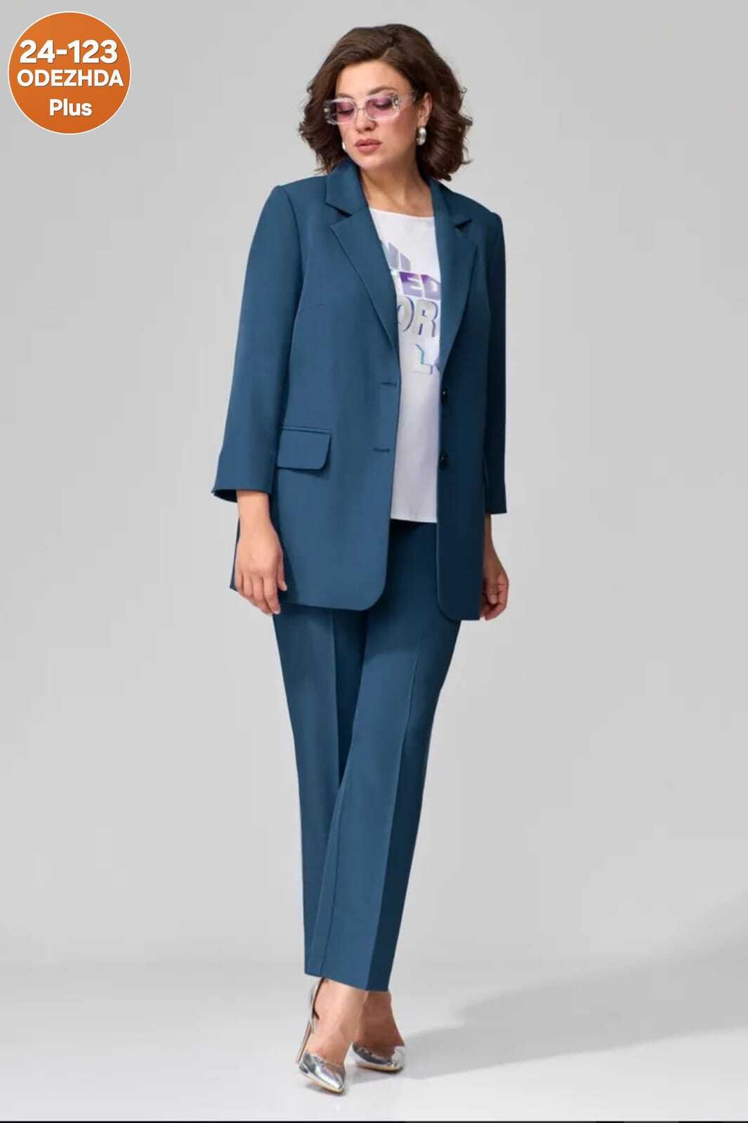 брючный костюм vilena fashion 1097 синий двойка,брючный костюм vilena 1097 синий,костюм брючный женский классический,брючный костюм elady 3720,брючные костюмы женские