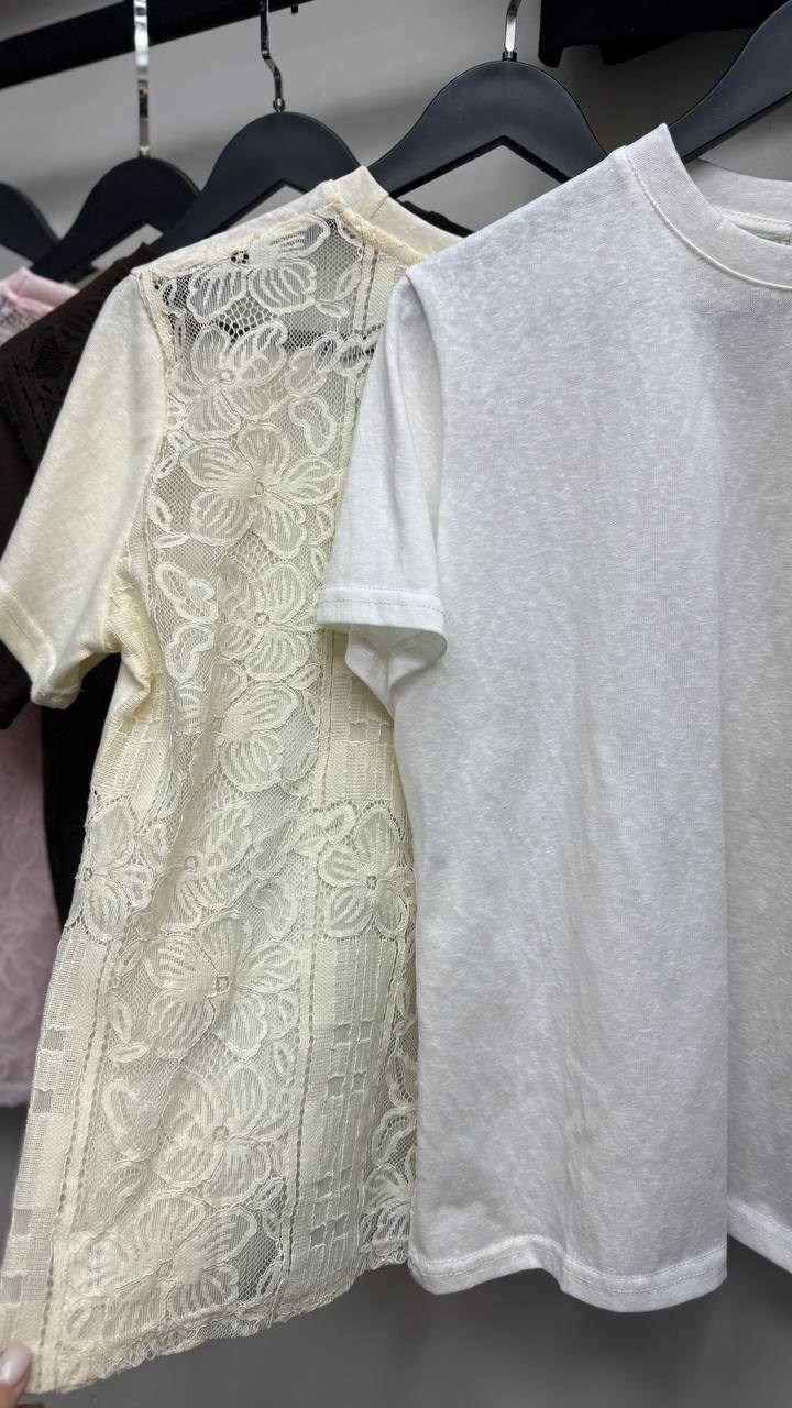 футболка с кружевами,футболки женская,футболка,белая оверсайз футболка,футболки брендовые