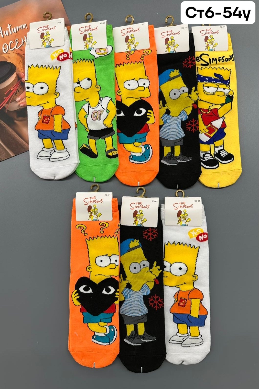 носки симпсоны,носки женские,носки комплект,комплект носки женские,носки мультяшные