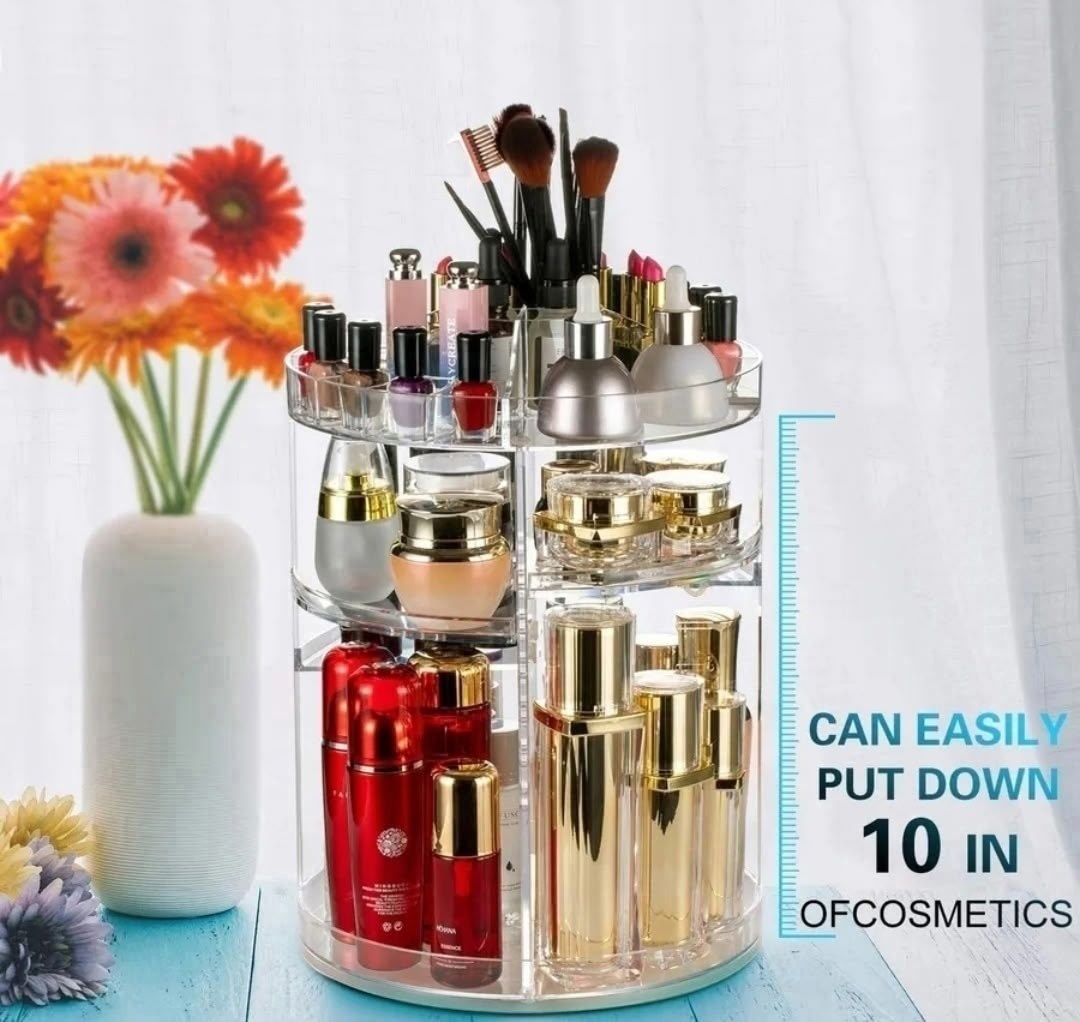 вращающийся органайзер для косметики,органайзер для хранения косметики вращающийся,для косметики органайзер,прозрачный органайзер для косметики,органайзер для xранения косметики