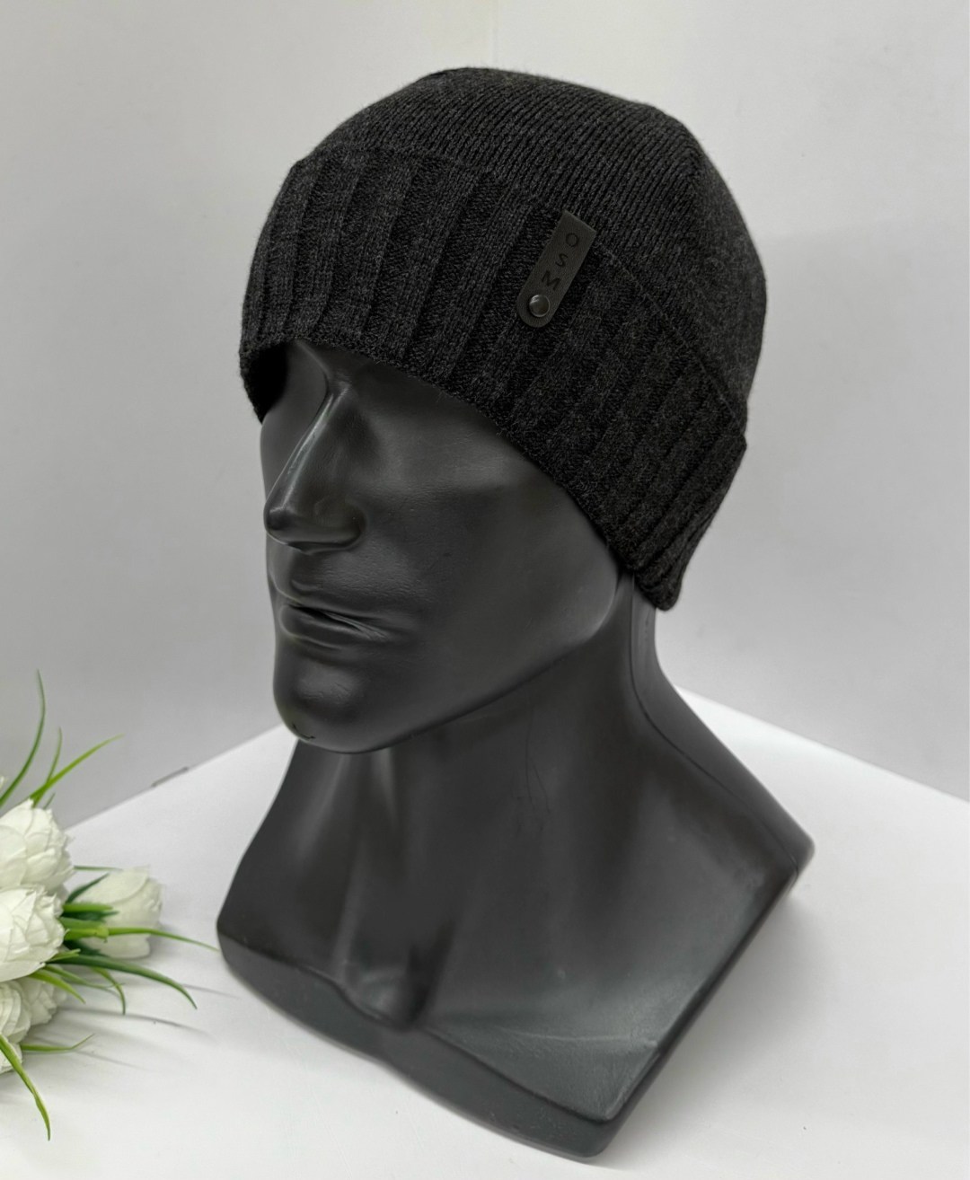 шапка мужская,шапка,шапка для мужчин,шапка мужская с флисовым подкладом цвет чёрный,шапка мужская черная