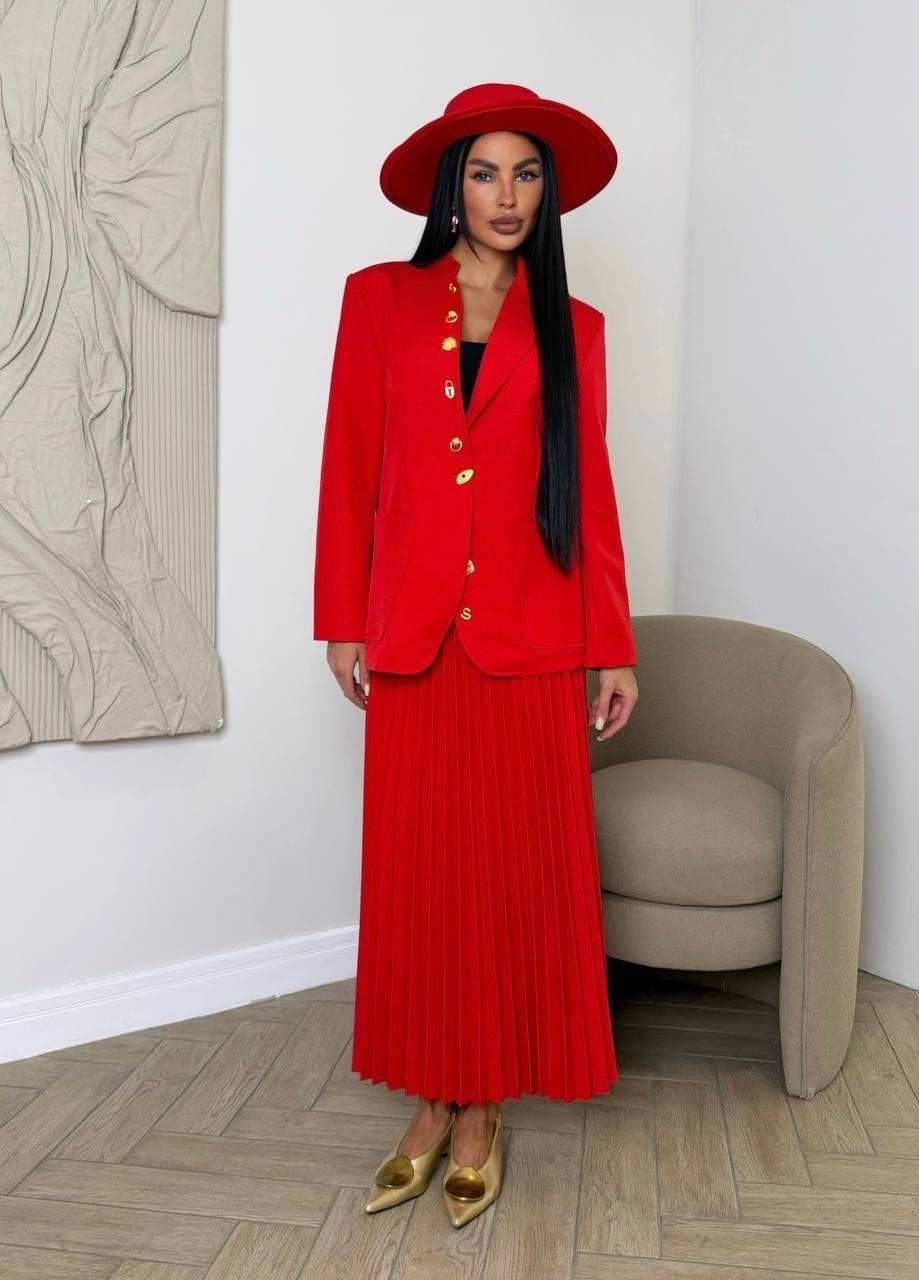 костюм пиджак и юбка плиссе emberens 283050248,костюм с юбкой,юбка плиссе,костюм пиджак с плиссированной юбкой вечерний emberens,костюм с юбкой женский