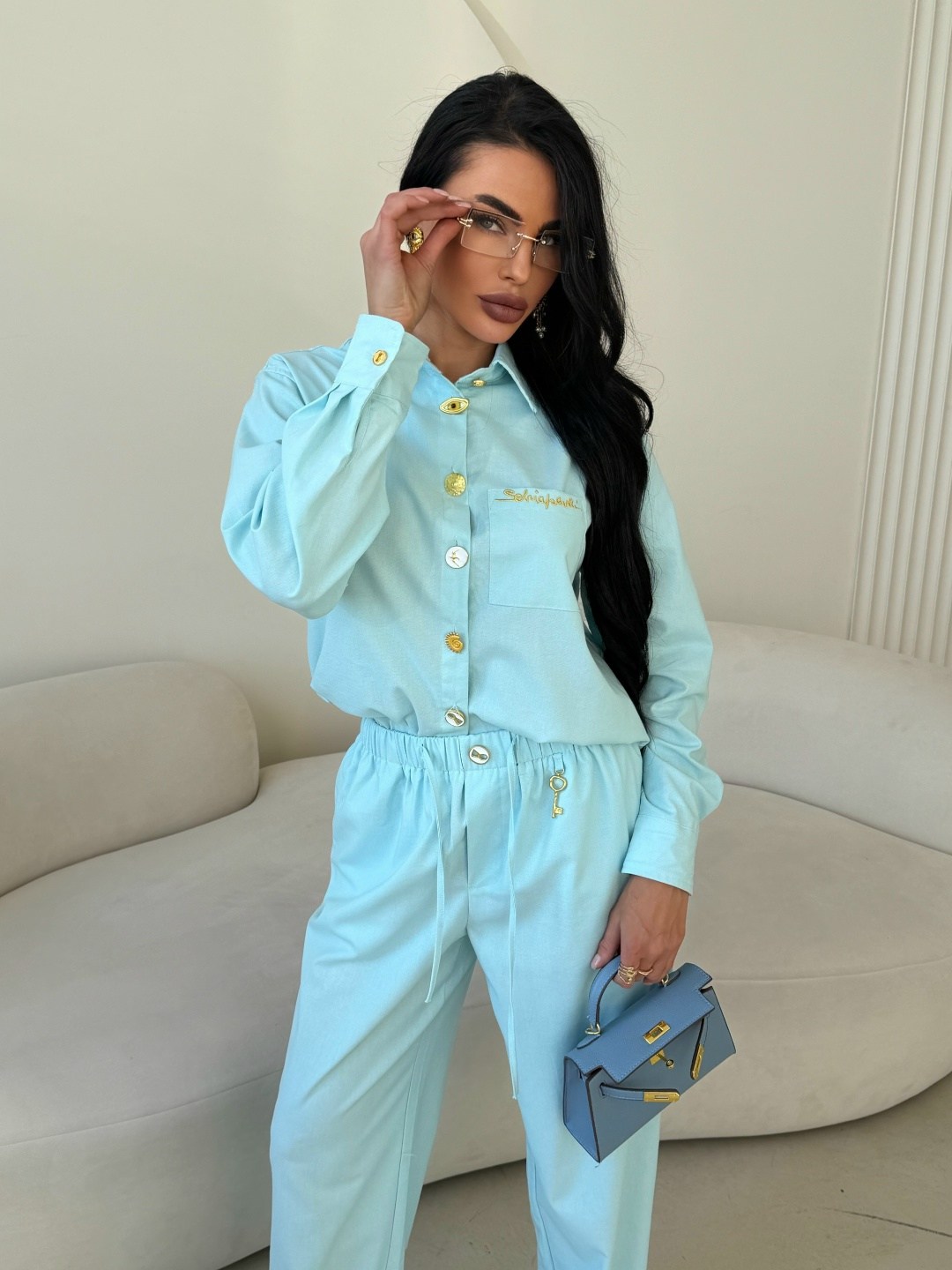 брючный костюм,костюм голубой,повседневный костюм,голубой брючный костюм,костюмы женские