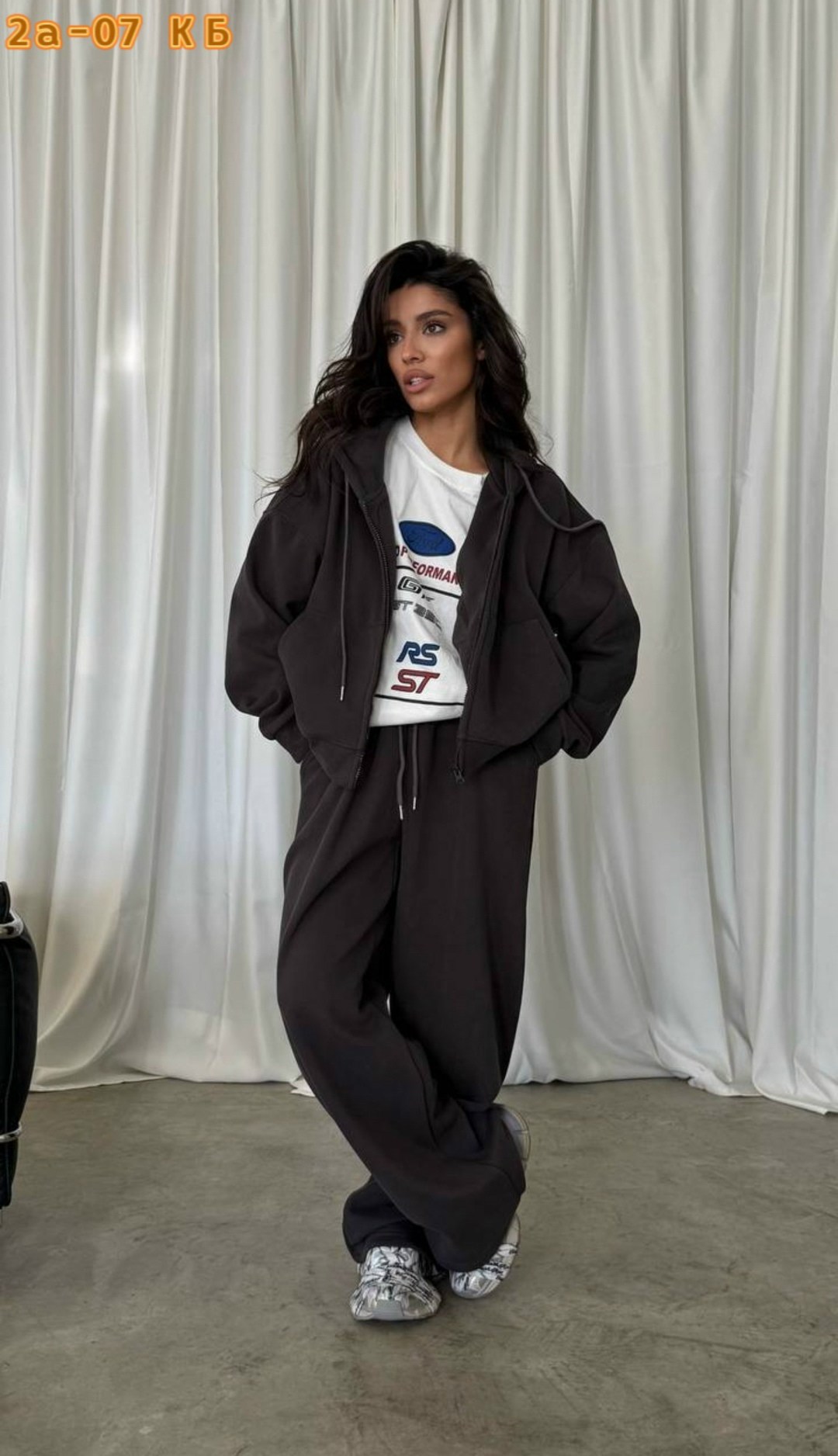женские спортивные костюмы,костюм женский,спортивный костюм,костюм базовый костюм оверсайз зип худи и штаны палаццо,костюм черный