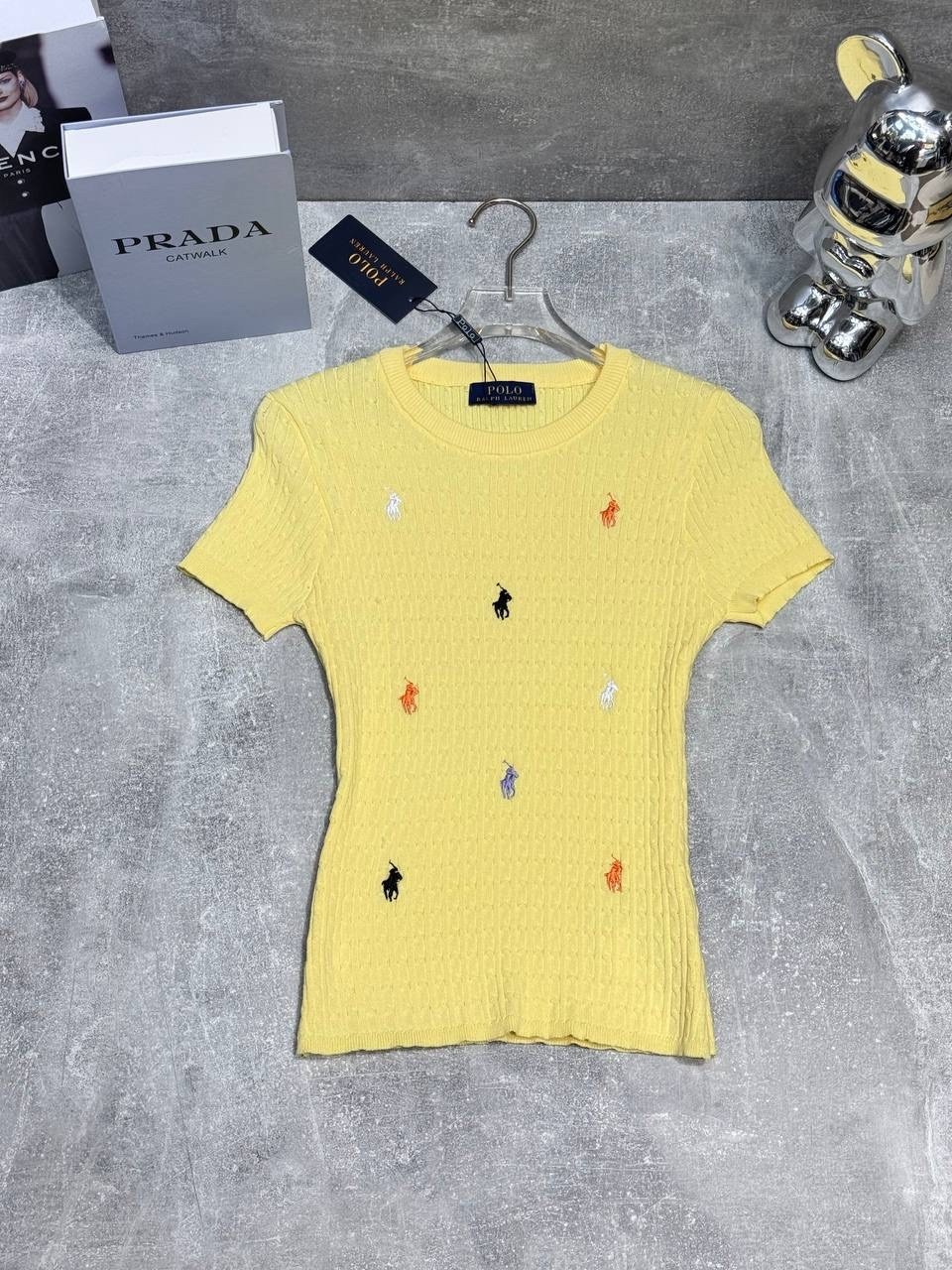 свитер polo ralph lauren,блузка вязаная,вязаная футболка,футболки женская,желтый свитер