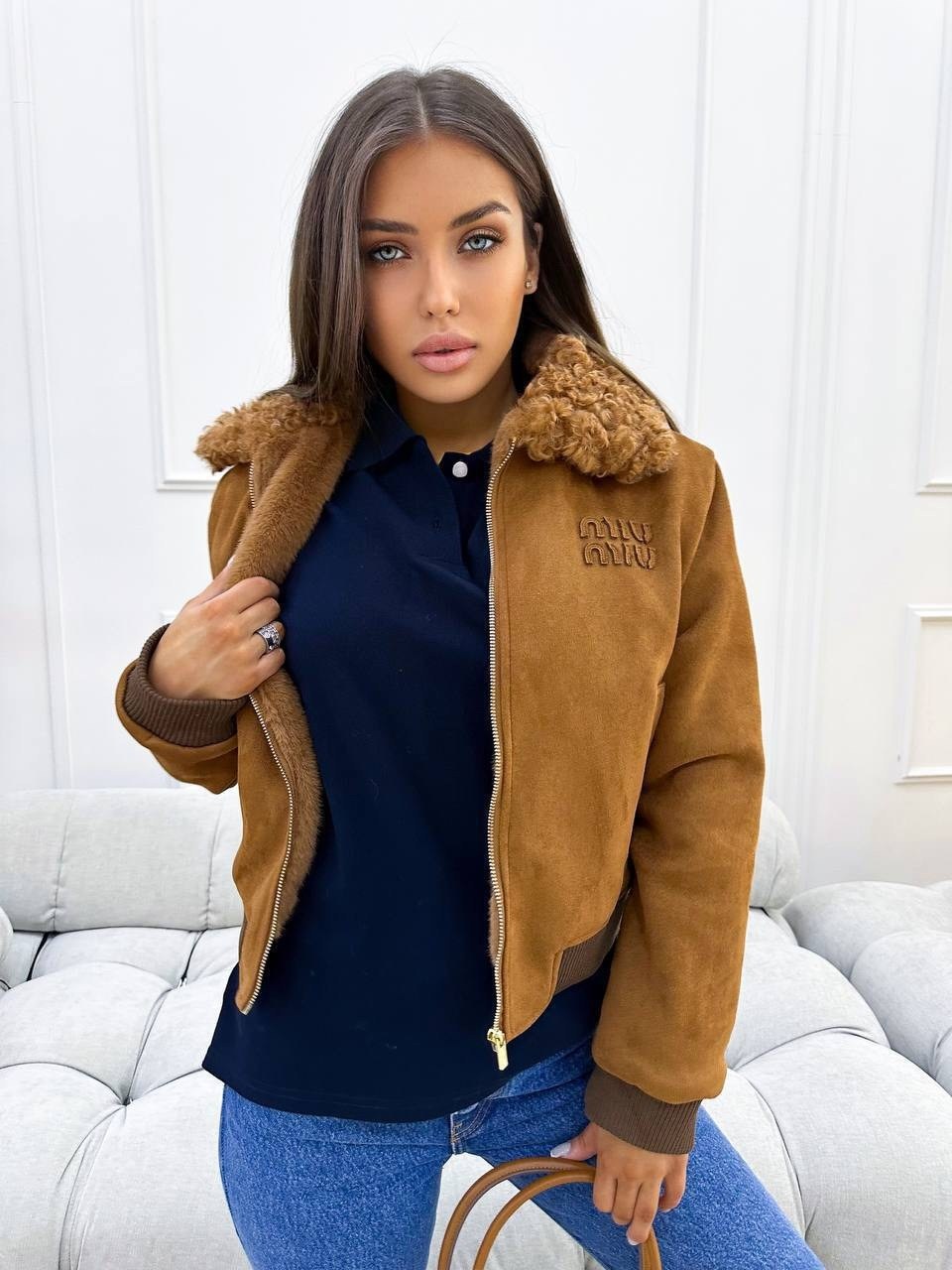 замшевая куртка,стильная дубленка,куртка с мехом,дубленка женская авиатор oversize gluck